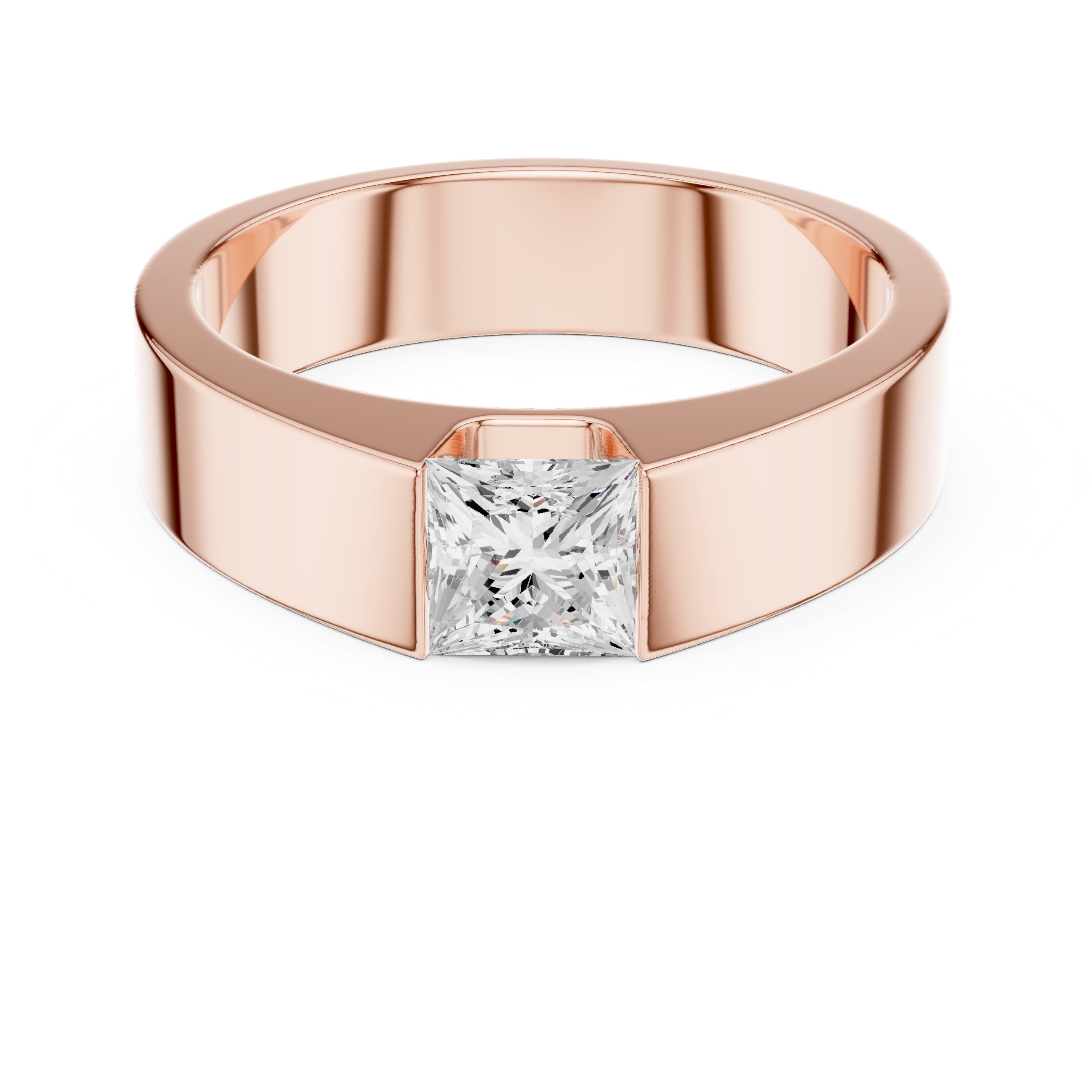 The Monolith Princess-Cut Band 1ct Rose Gold