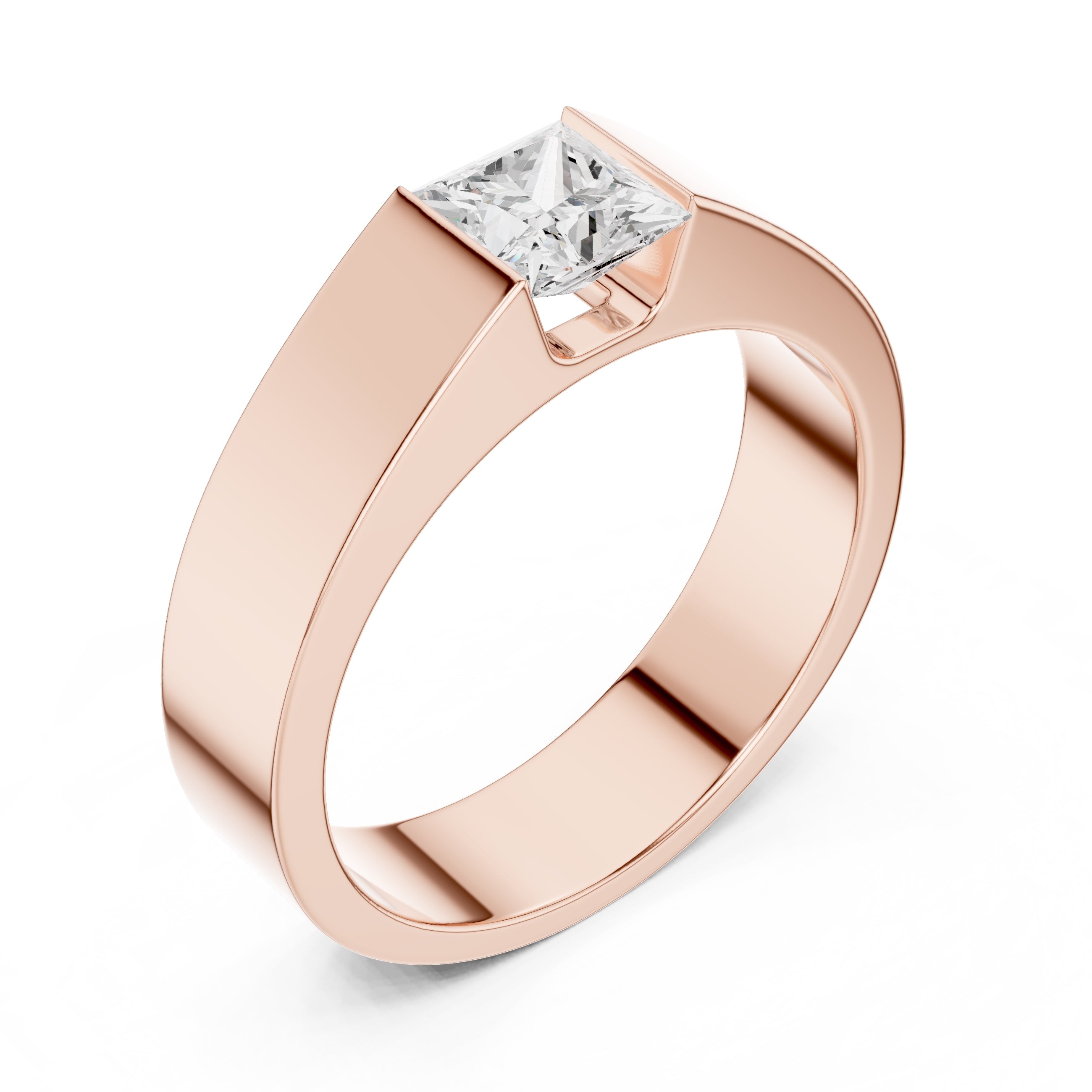The Monolith Princess-Cut Band 1ct Rose Gold