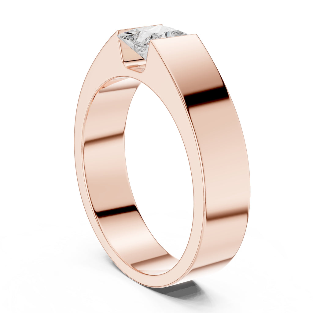 The Monolith Princess-Cut Band 1ct Rose Gold