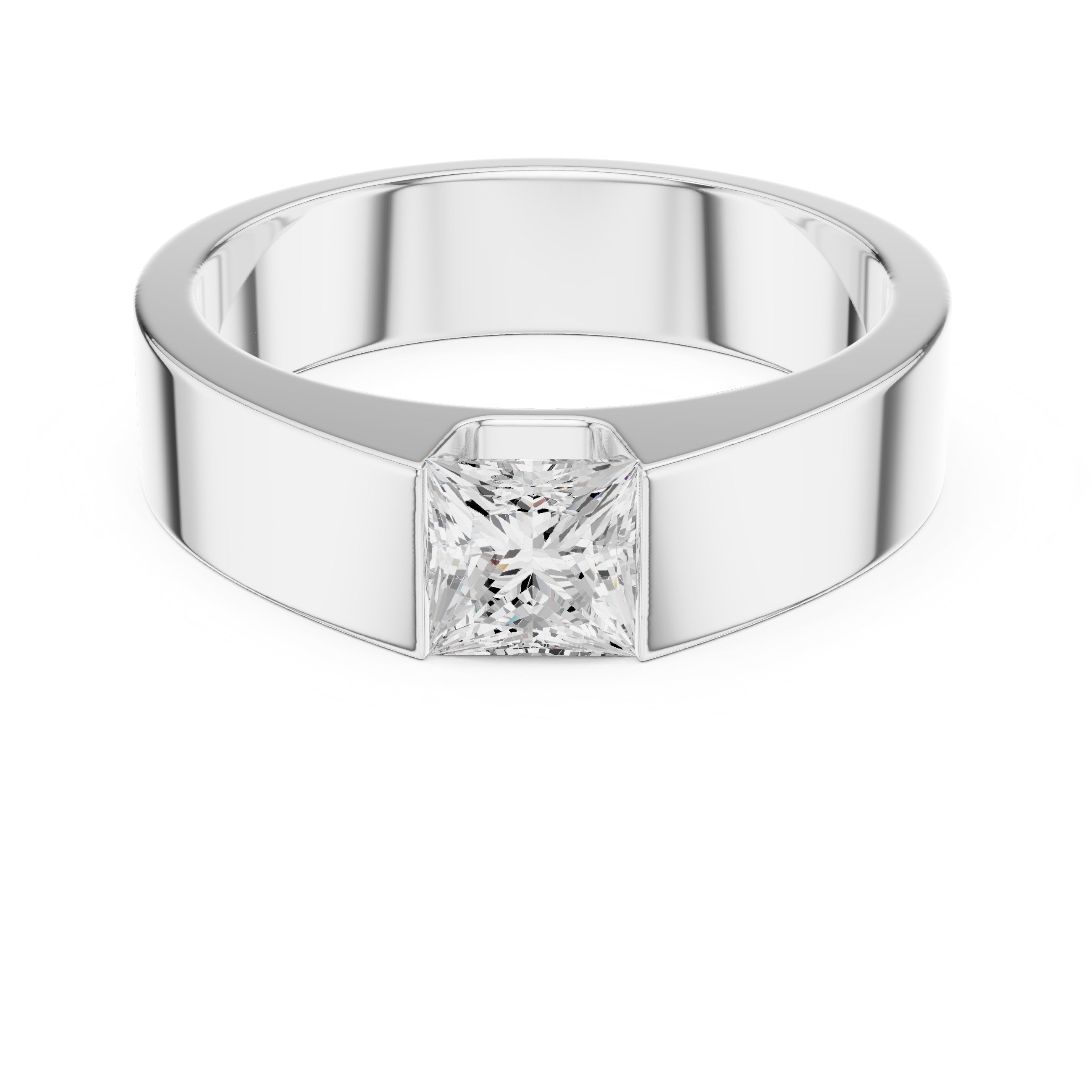 The Monolith Princess-Cut Band 1ct White Gold