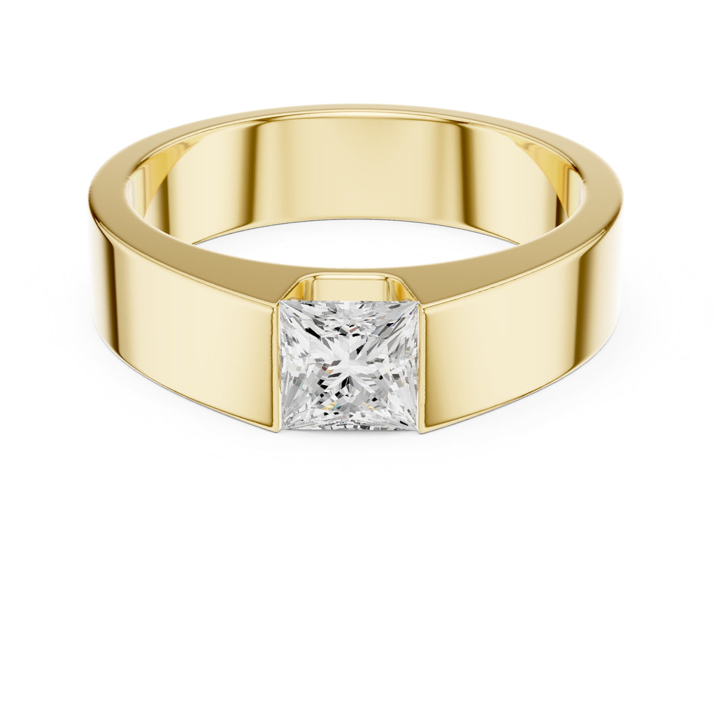 The Monolith Princess-Cut Band 1ct Yellow Gold