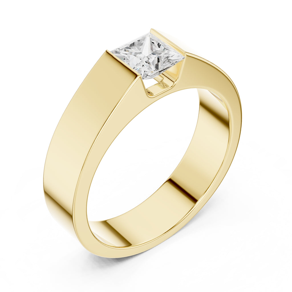 The Monolith Princess-Cut Band 1ct Yellow Gold