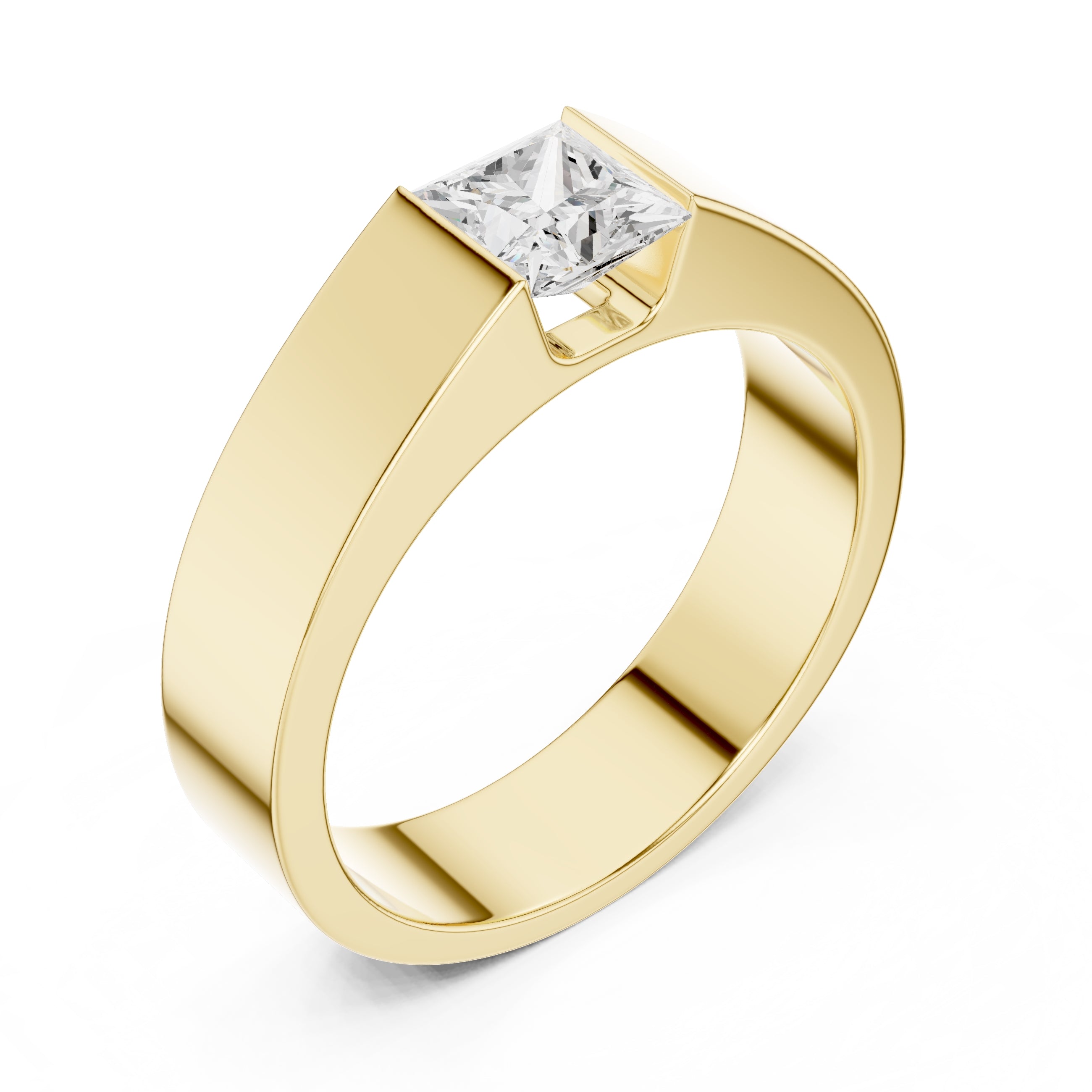 The Monolith Princess-Cut Band 1ct Yellow Gold