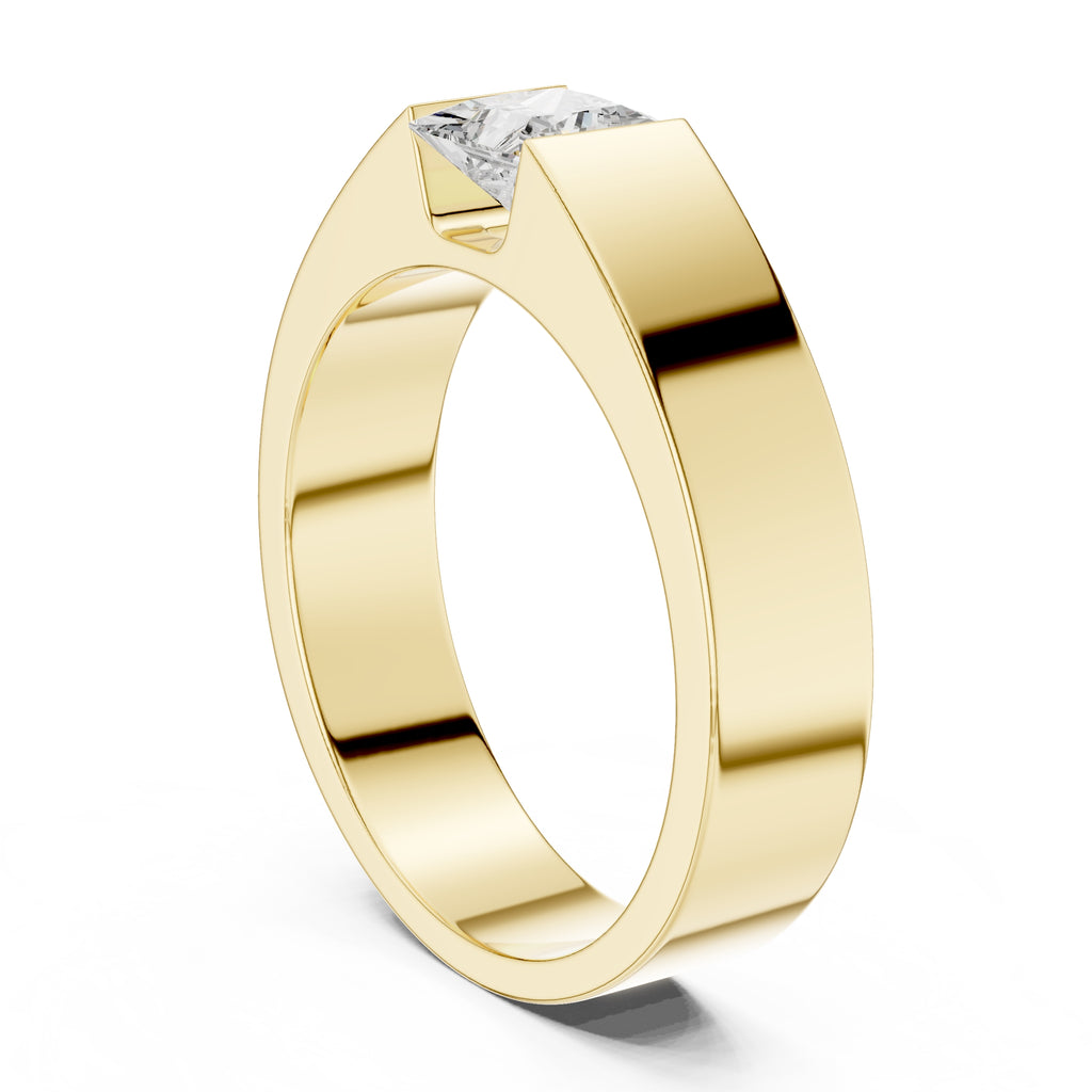The Monolith Princess-Cut Band 1ct Yellow Gold