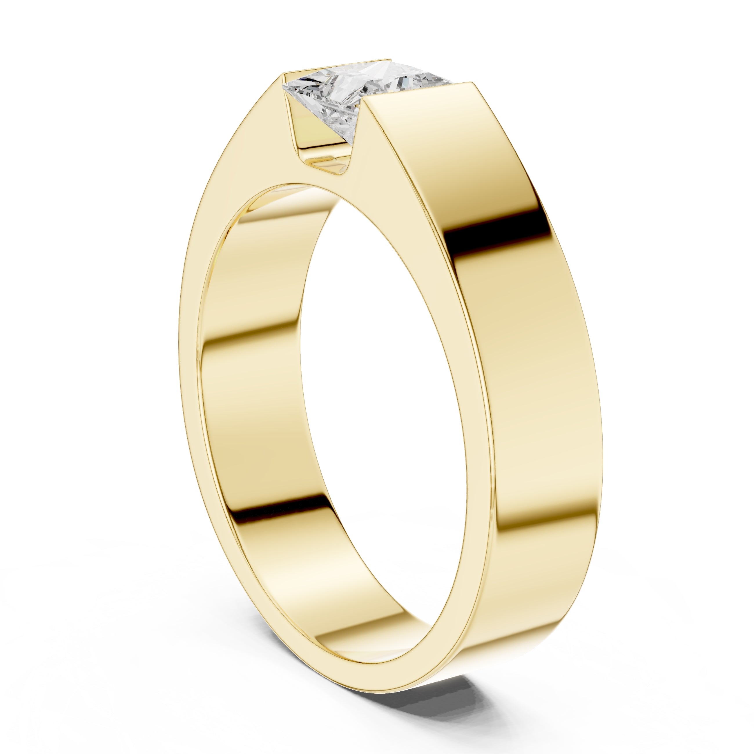 The Monolith Princess-Cut Band 1ct Yellow Gold
