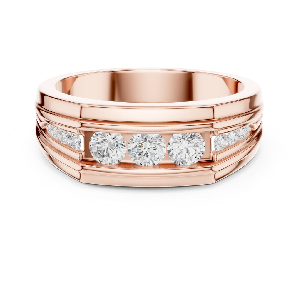 The Cascade Channel Band Rose Gold