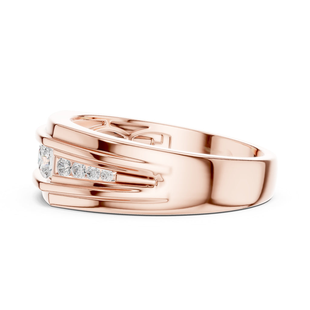 The Cascade Channel Band Rose Gold