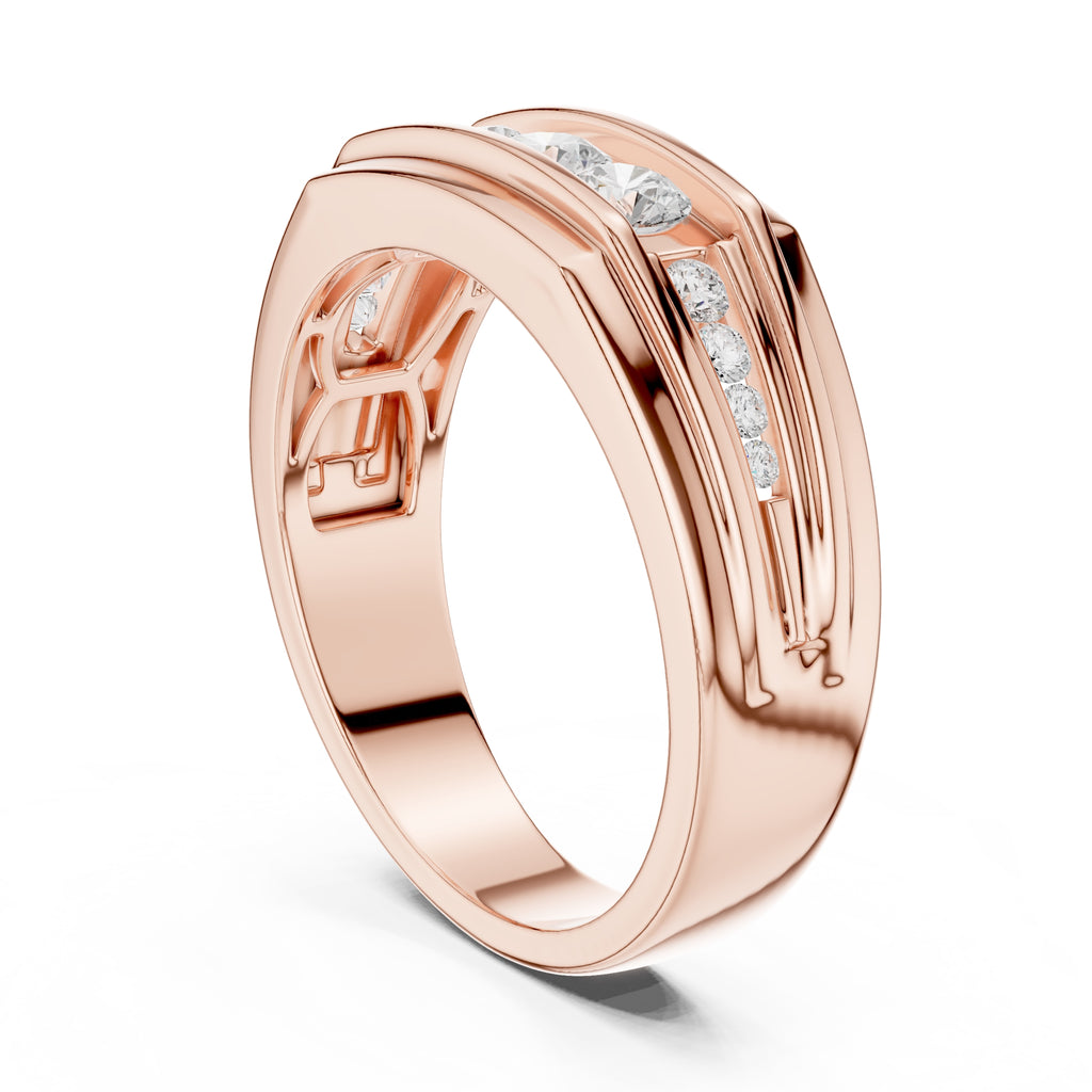 The Cascade Channel Band Rose Gold