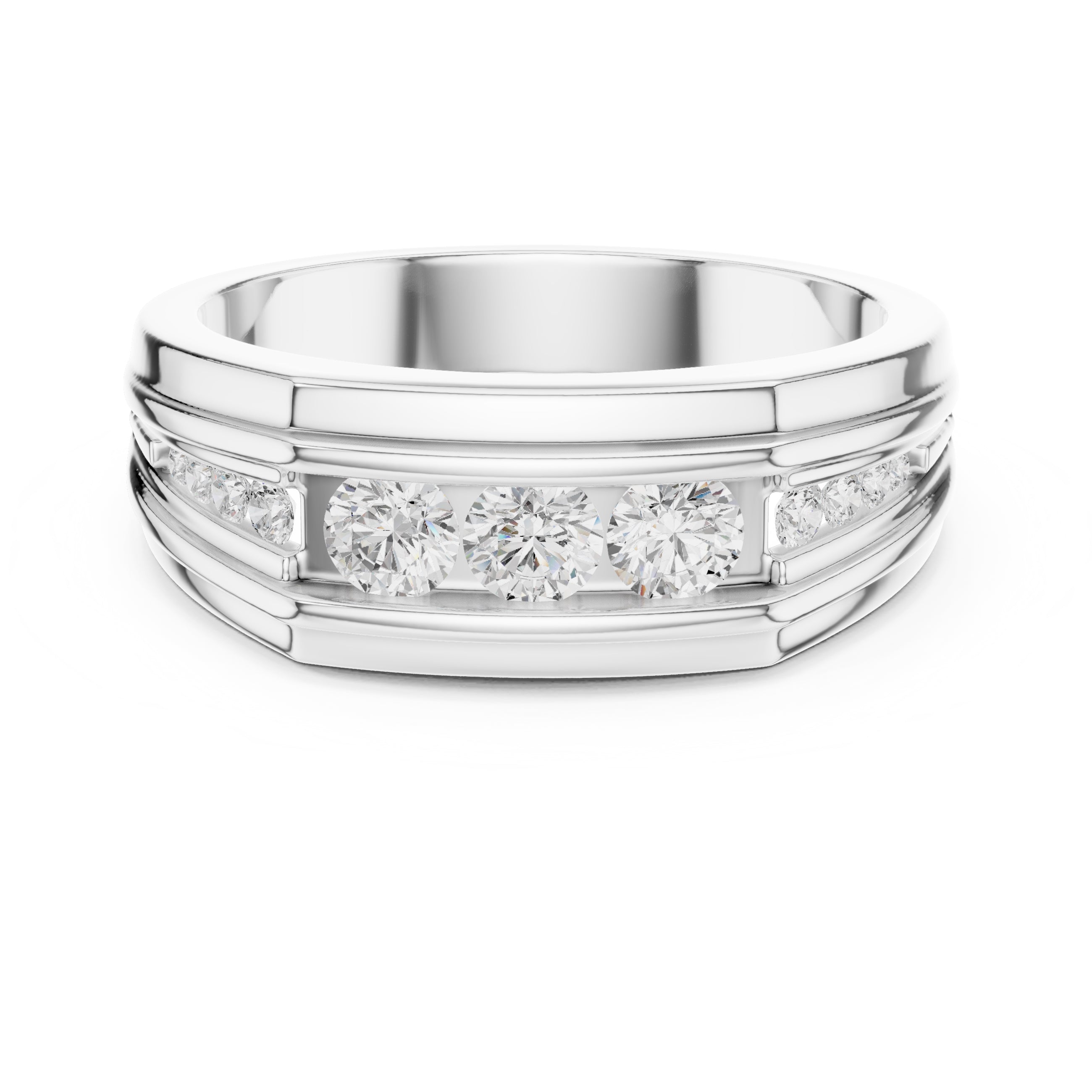 The Cascade Channel Band White Gold