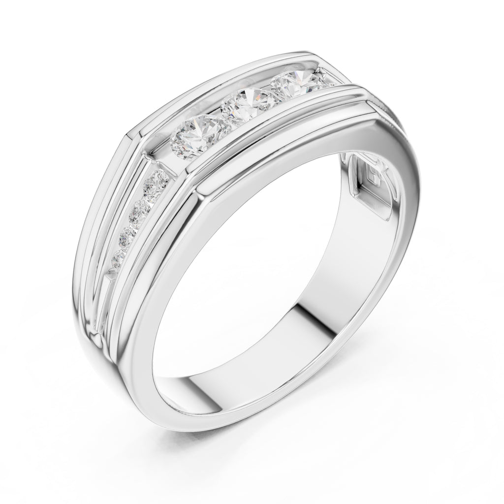 The Cascade Channel Band White Gold