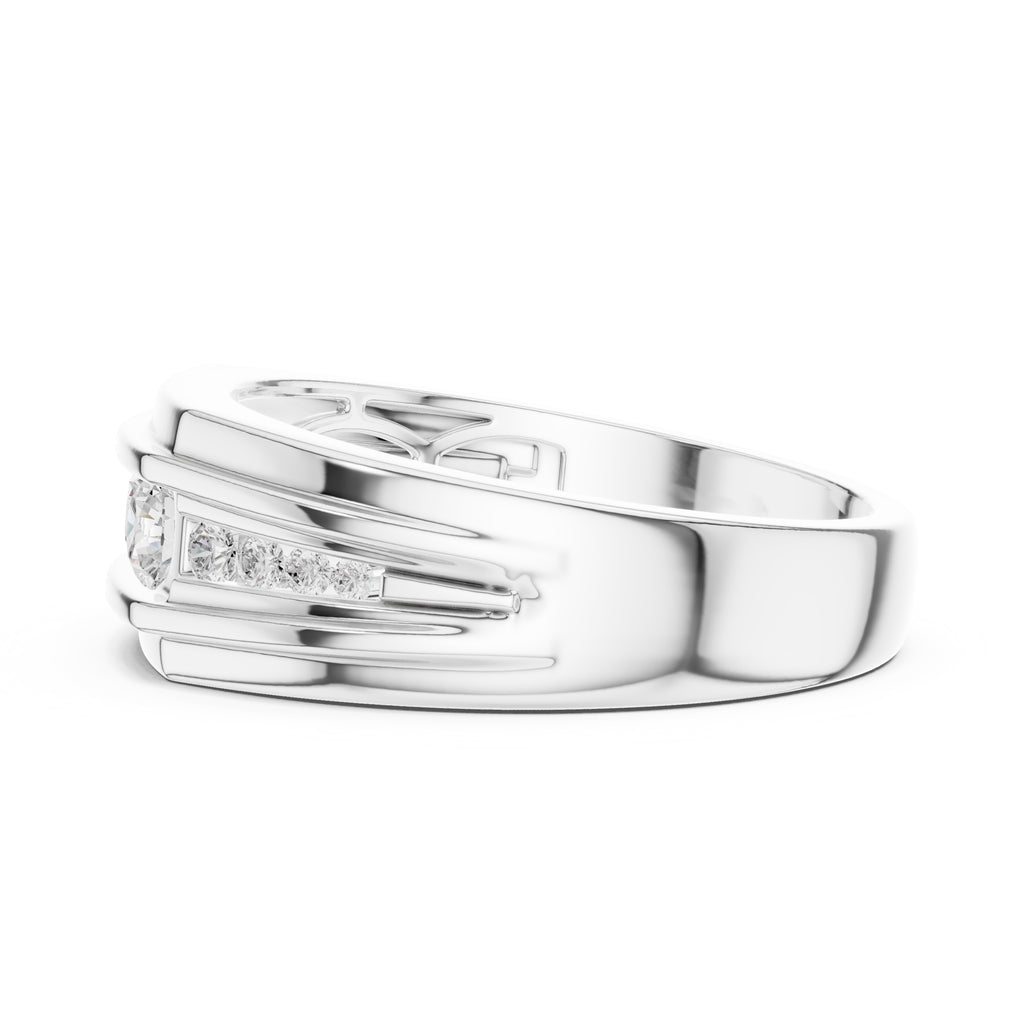 The Cascade Channel Band White Gold