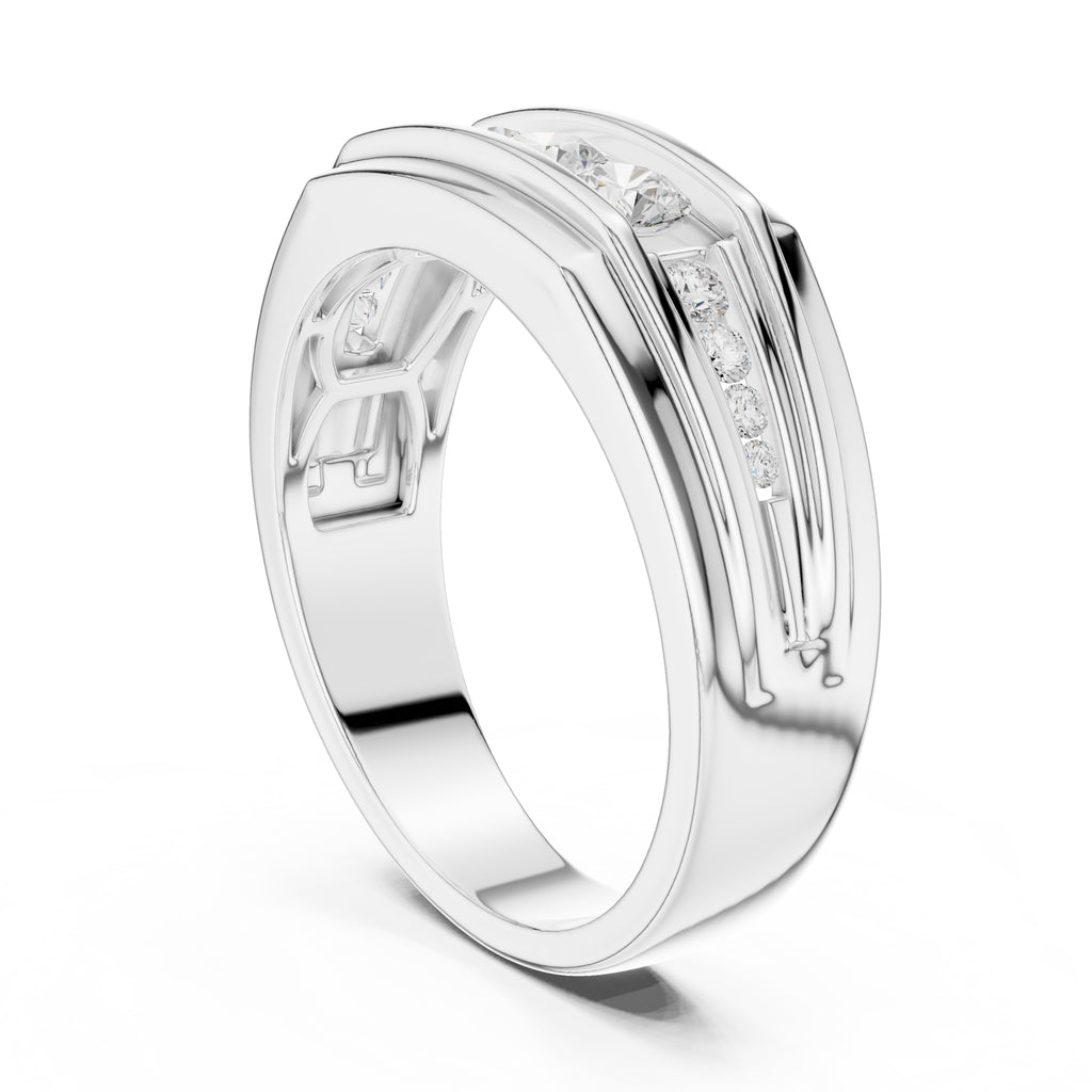 The Cascade Channel Band White Gold