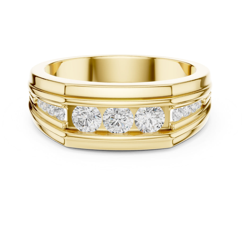 The Cascade Channel Band Yellow Gold