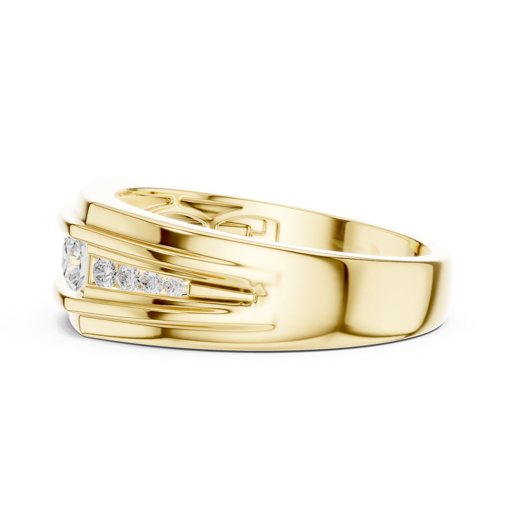The Cascade Channel Band Yellow Gold
