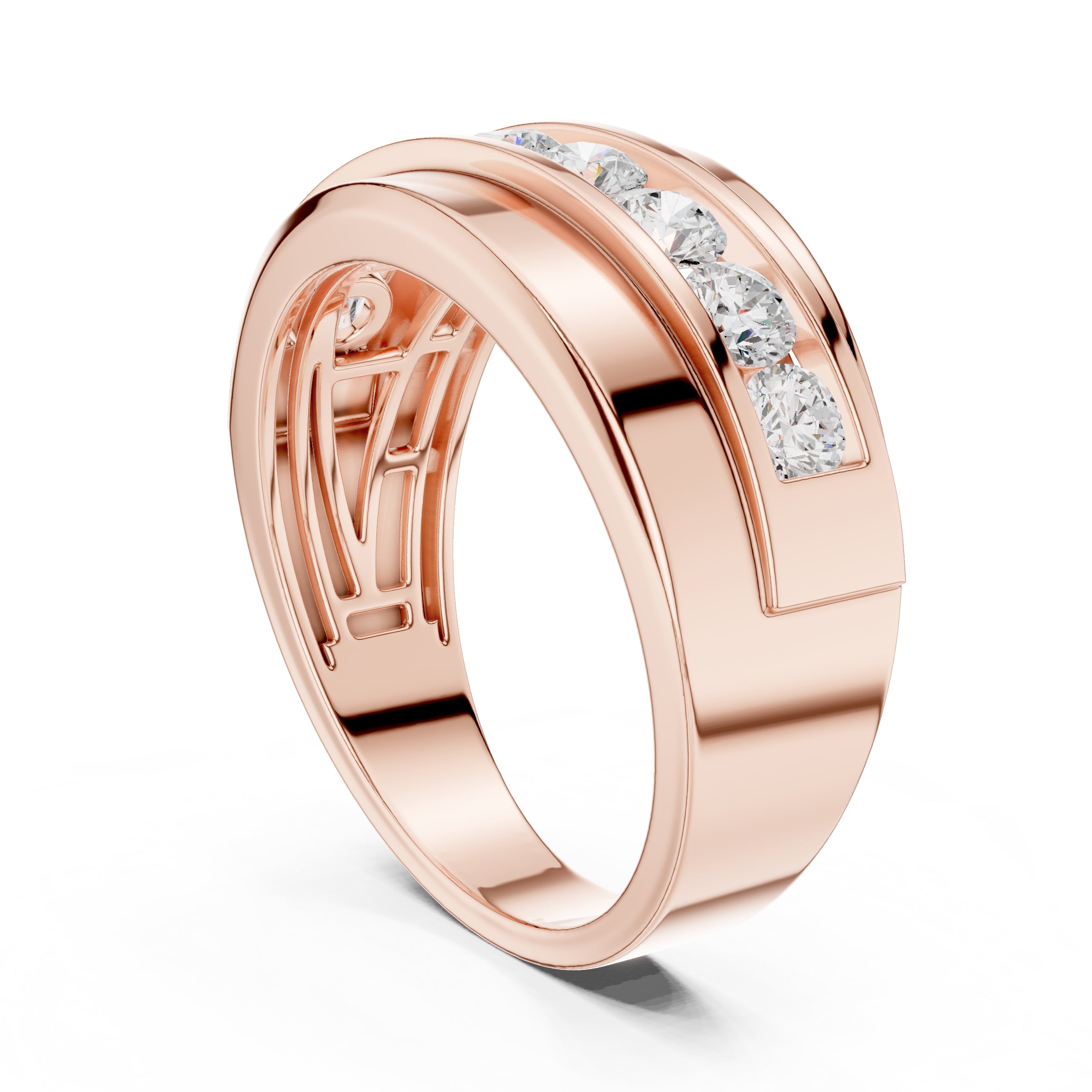 The Horizon Channel Ring Rose Gold