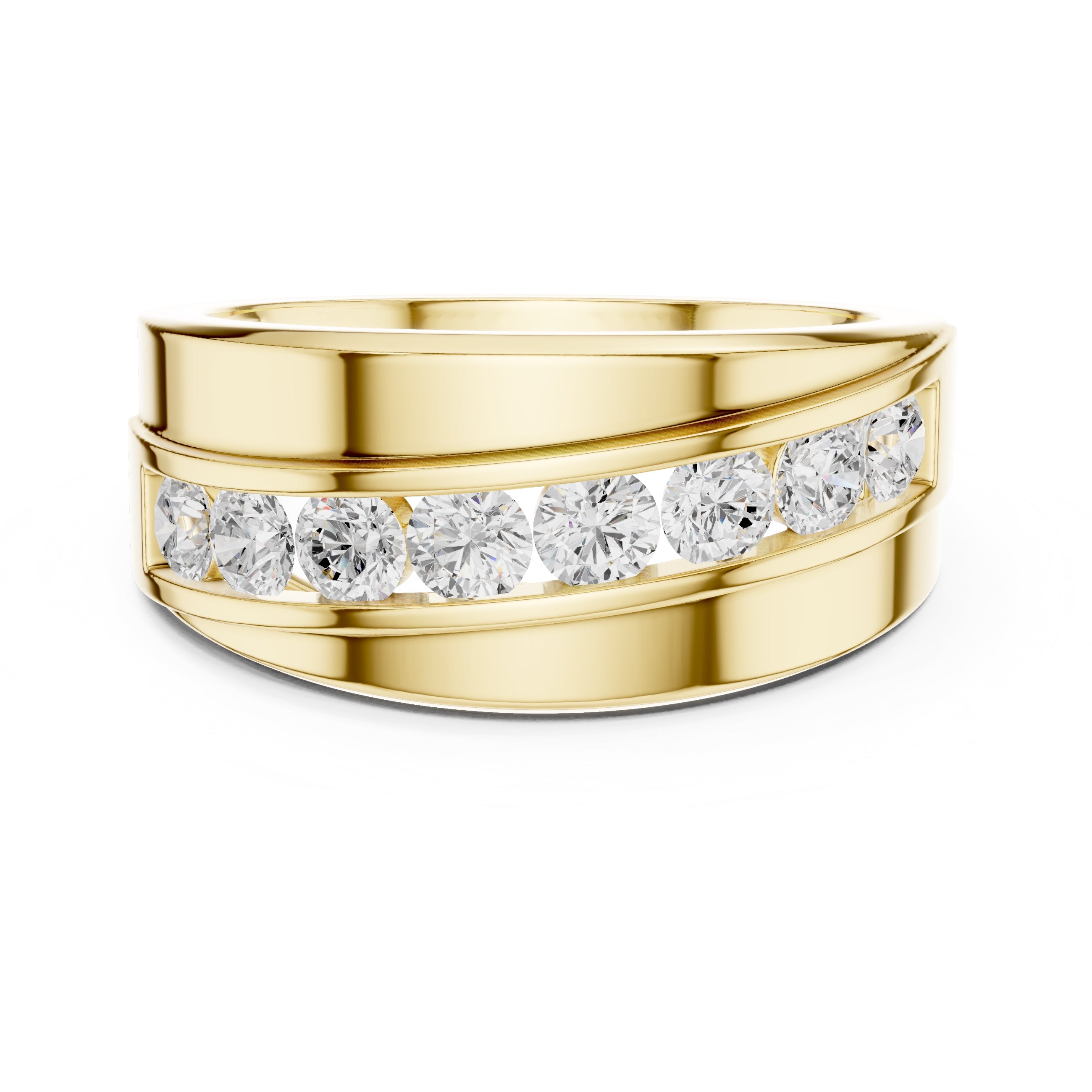 The Horizon Channel Ring Yellow Gold