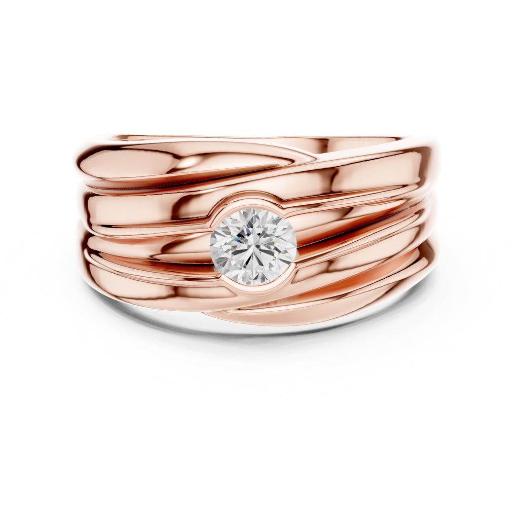 The Dune Sculpted Solitaire 0.5ct Rose Gold