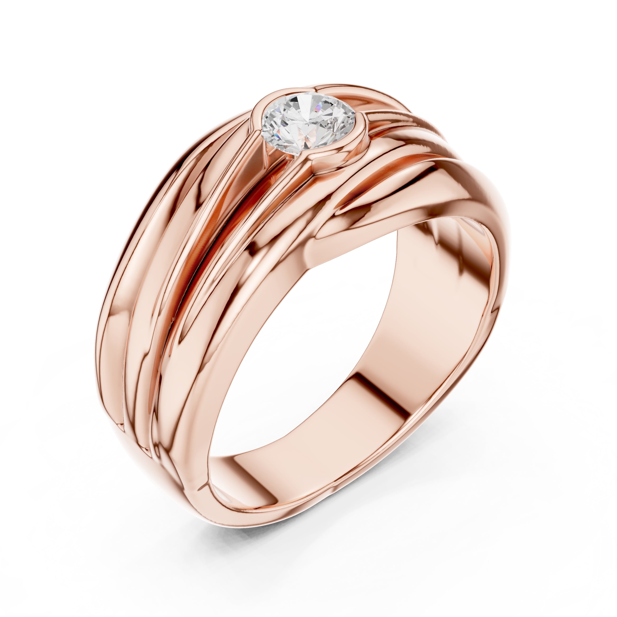 The Dune Sculpted Solitaire 0.5ct Rose Gold