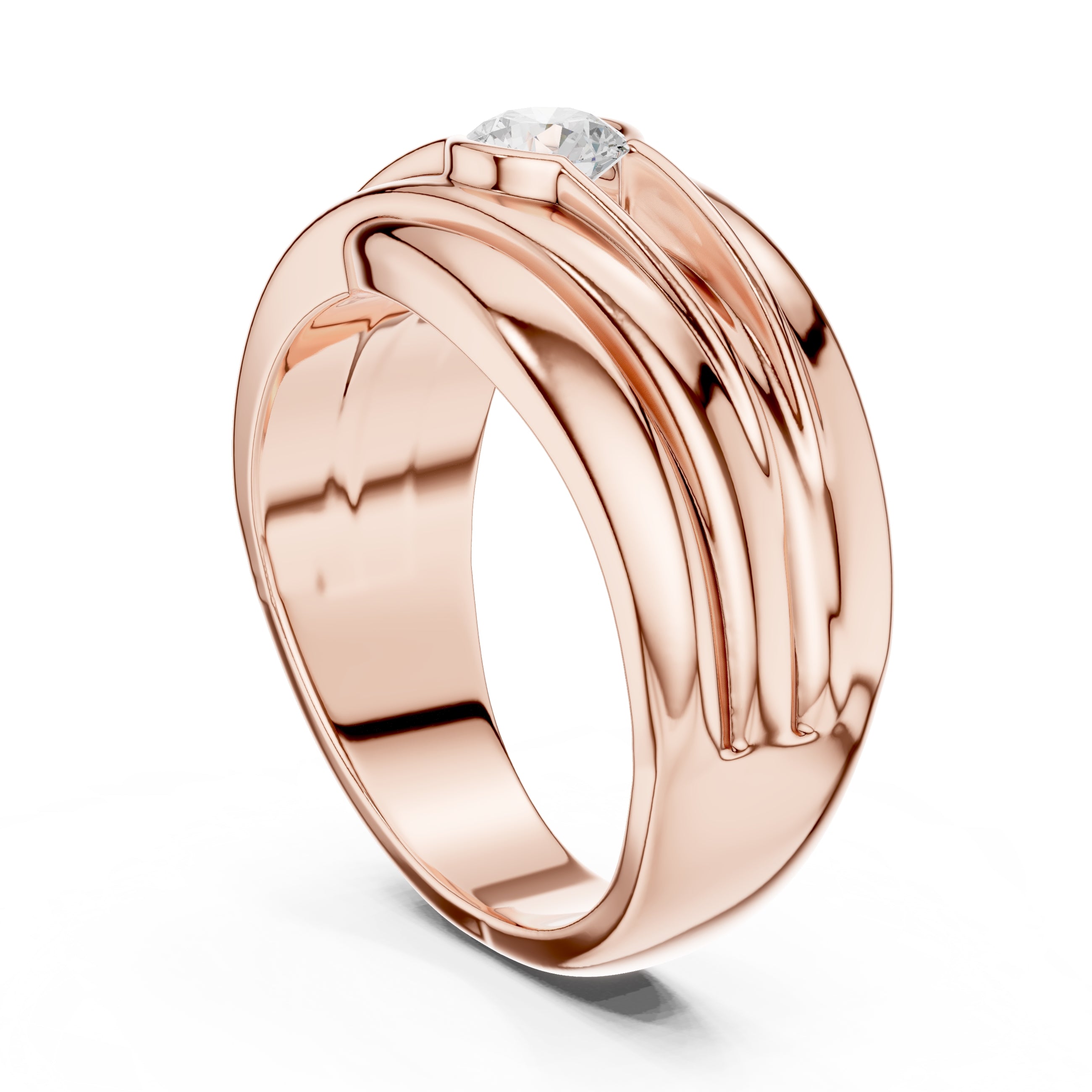 The Dune Sculpted Solitaire 0.5ct Rose Gold