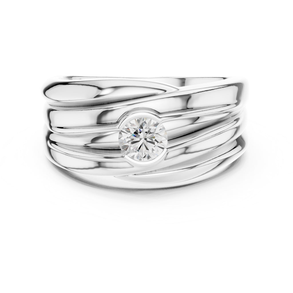 The Dune Sculpted Solitaire 0.5ct White Gold