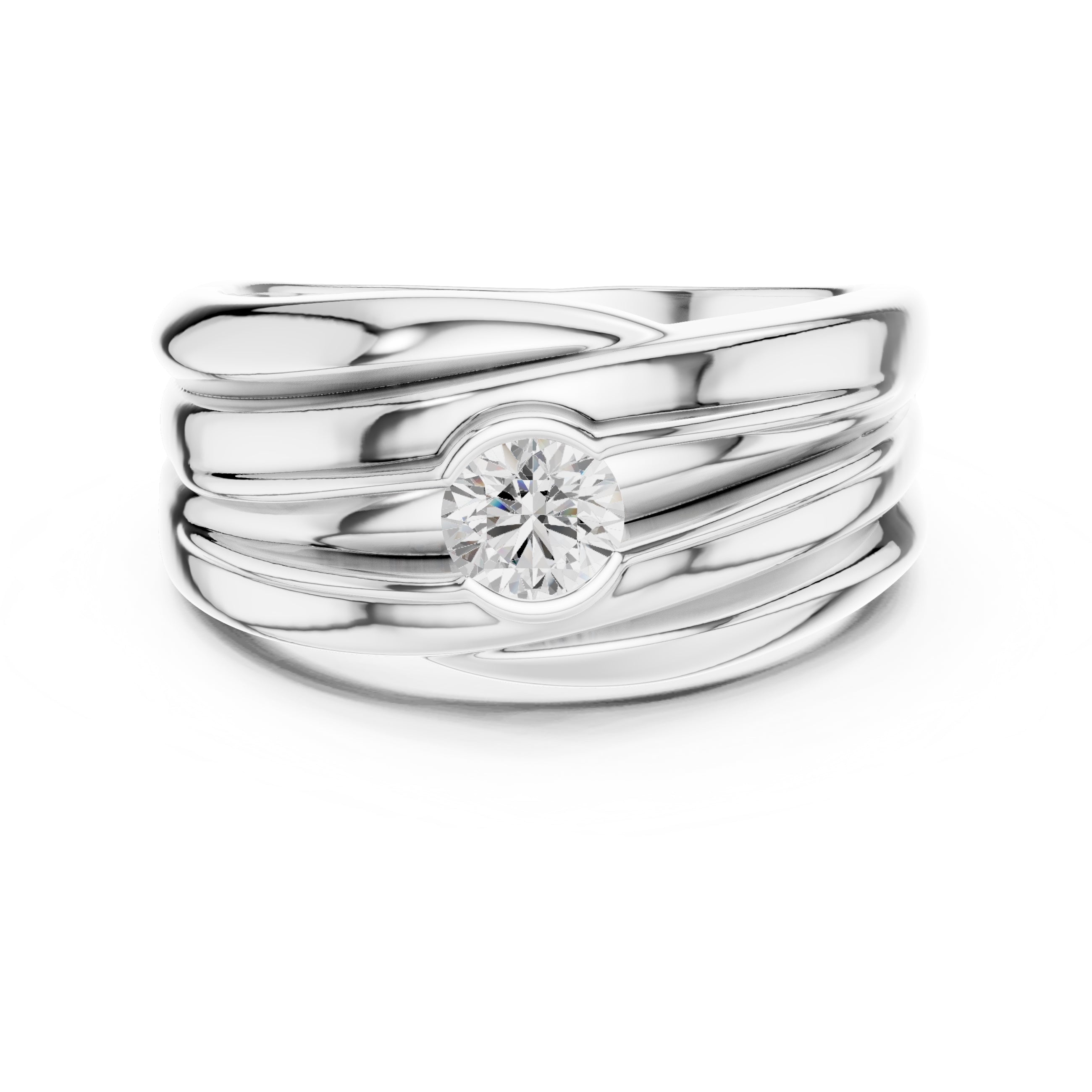 The Dune Sculpted Solitaire 0.5ct White Gold