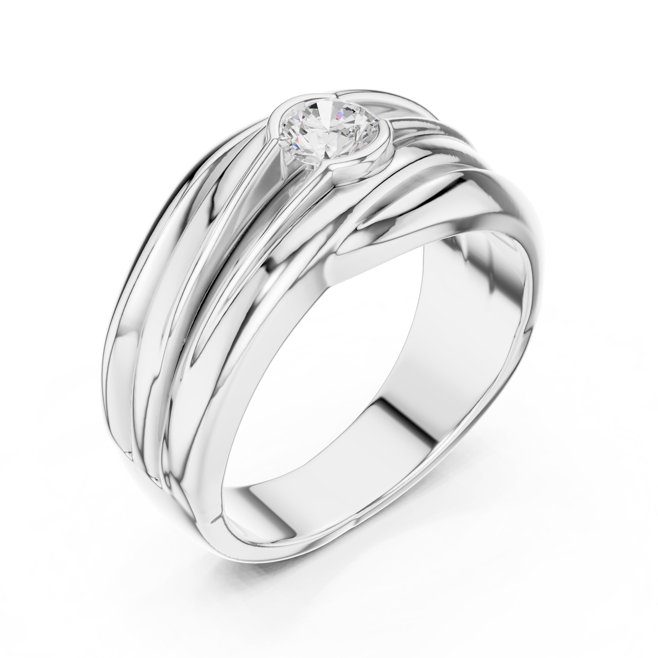 The Dune Sculpted Solitaire 0.5ct White Gold