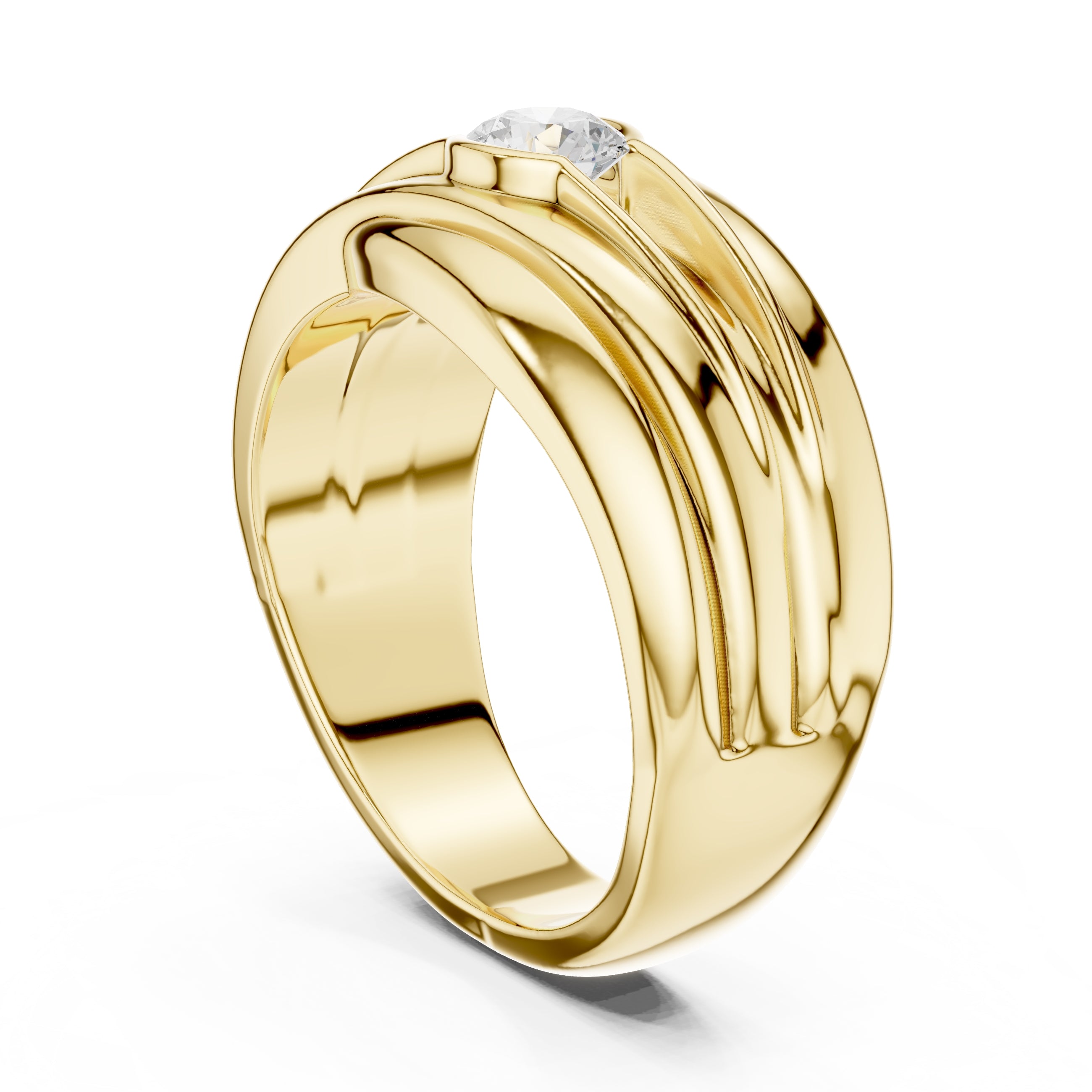 The Dune Sculpted Solitaire 0.5ct Yellow Gold