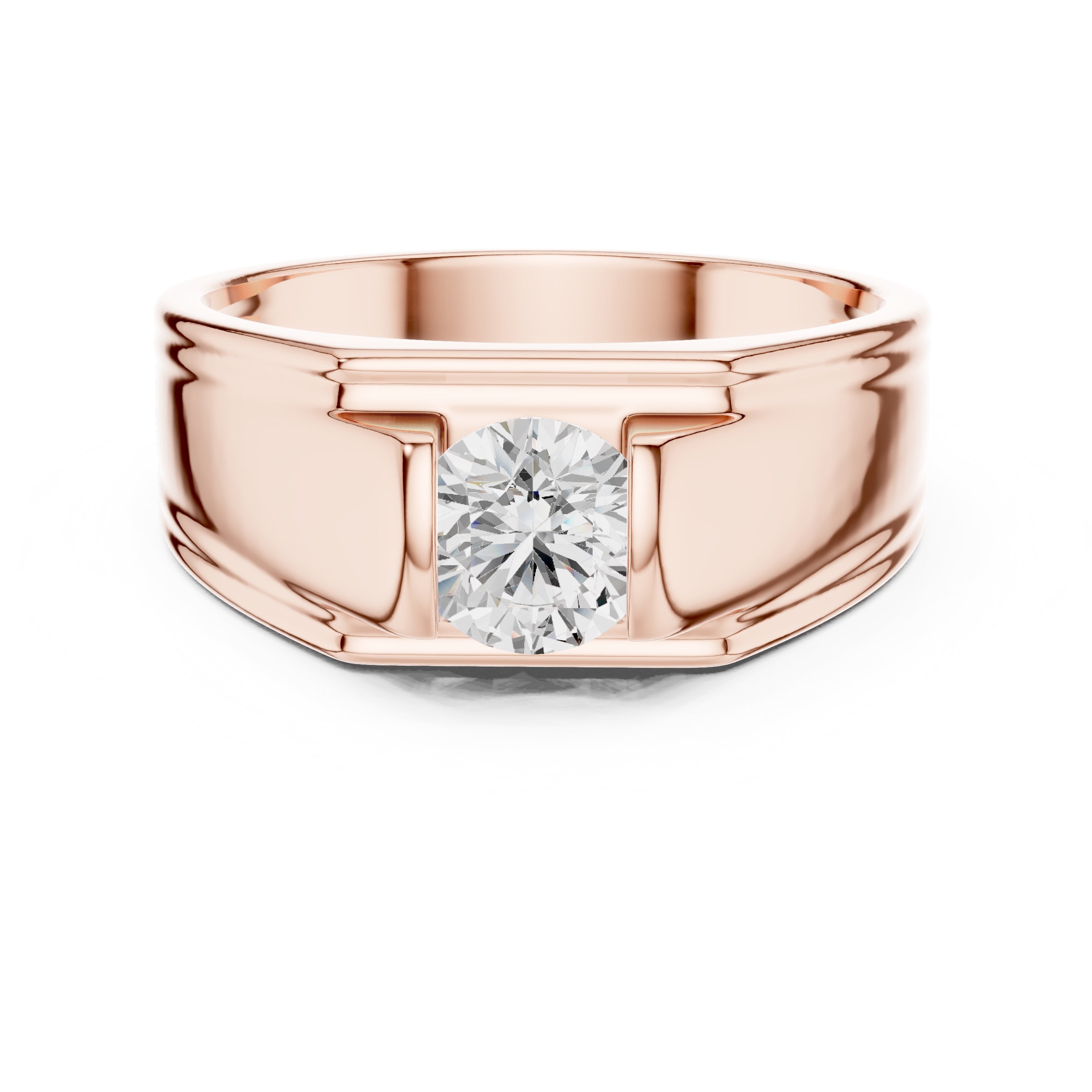 The Eclipse Channel Solitaire Ring 0.7ct Rose Gold