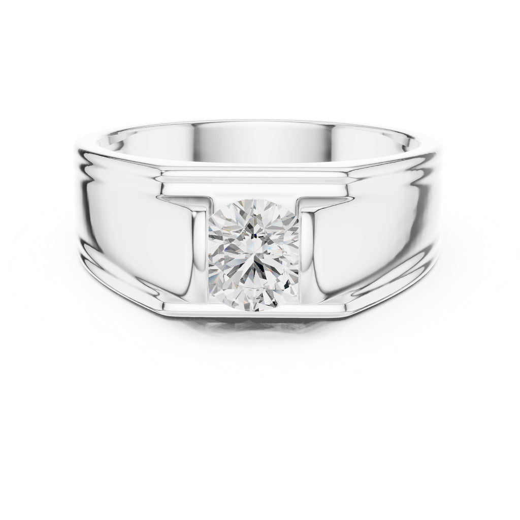 The Eclipse Channel Solitaire Ring 0.7ct White Gold