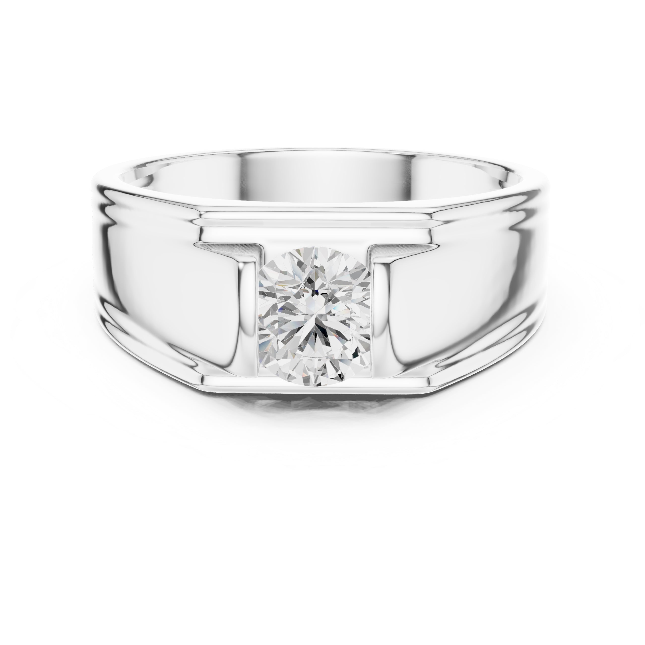 The Eclipse Channel Solitaire Ring 0.7ct White Gold