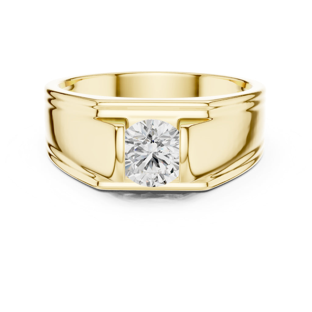 The Eclipse Channel Solitaire Ring 0.7ct Yellow Gold