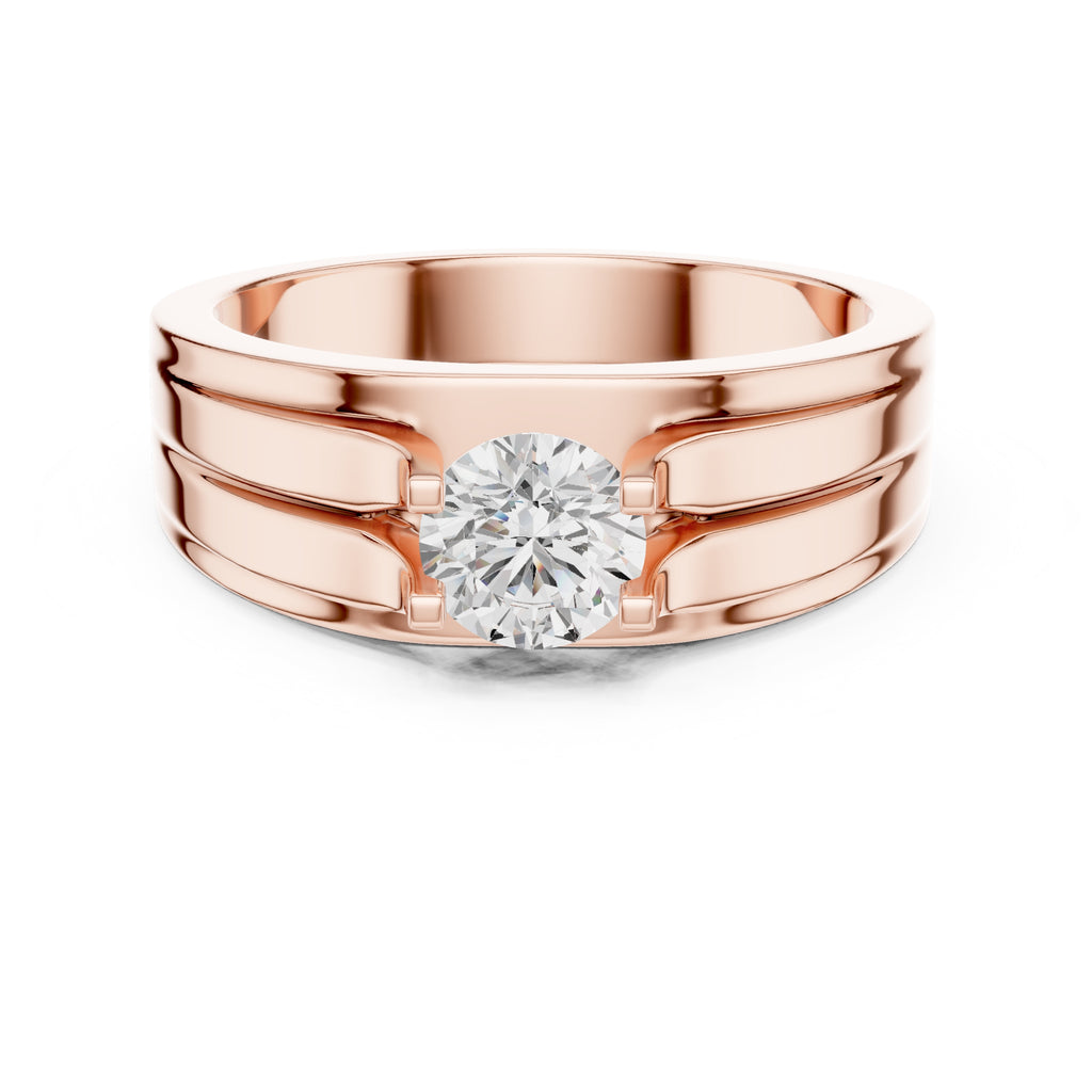 The Stratum Ribbed Solitaire 0.75ct Rose Gold