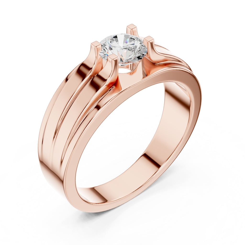 The Stratum Ribbed Solitaire 0.75ct Rose Gold