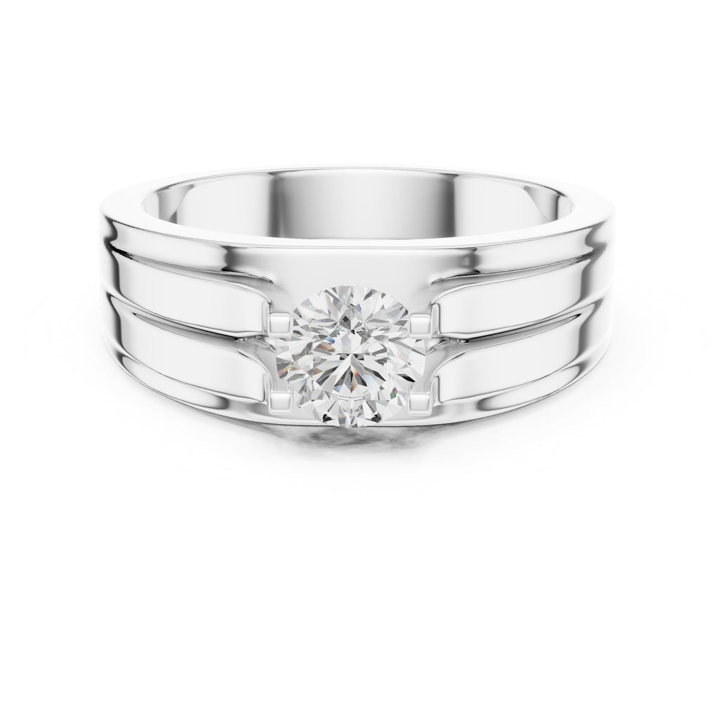 The Stratum Ribbed Solitaire 0.75ct White Gold