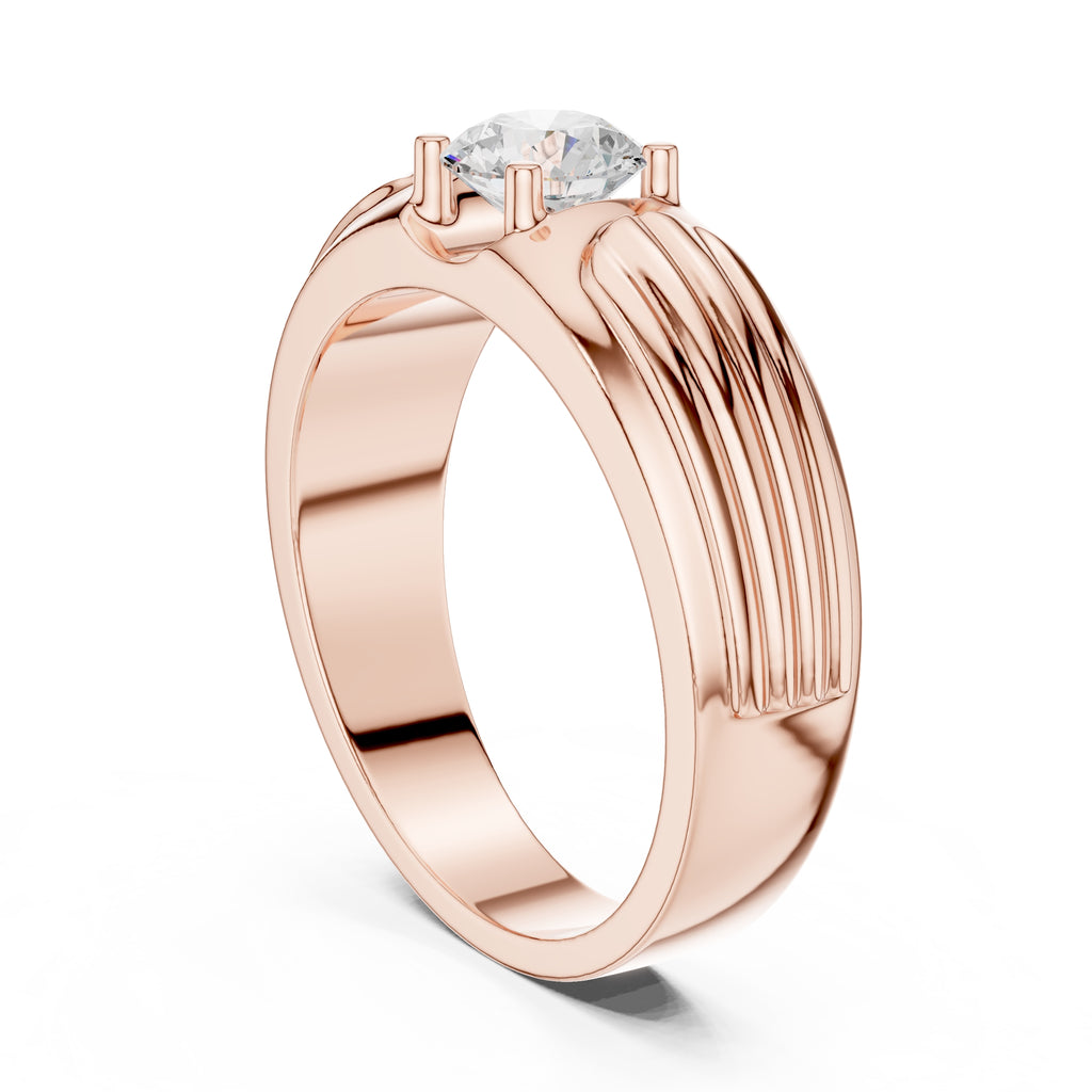 The Pillar Ribbed Band 0.75ct Rose Gold