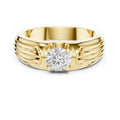The Pillar Ribbed Band 0.75ct Yellow Gold
