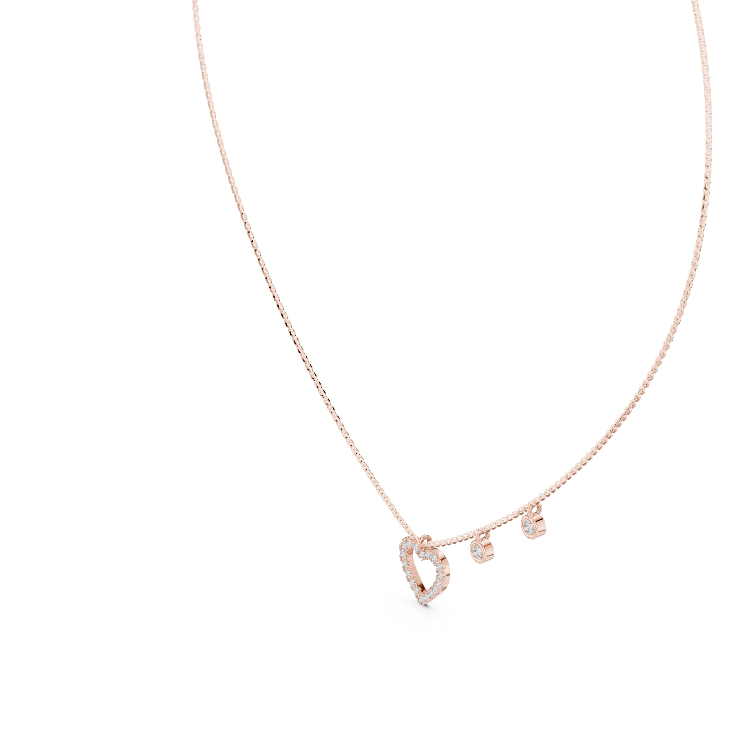The Romance Drop Chain Pendant Rose Gold