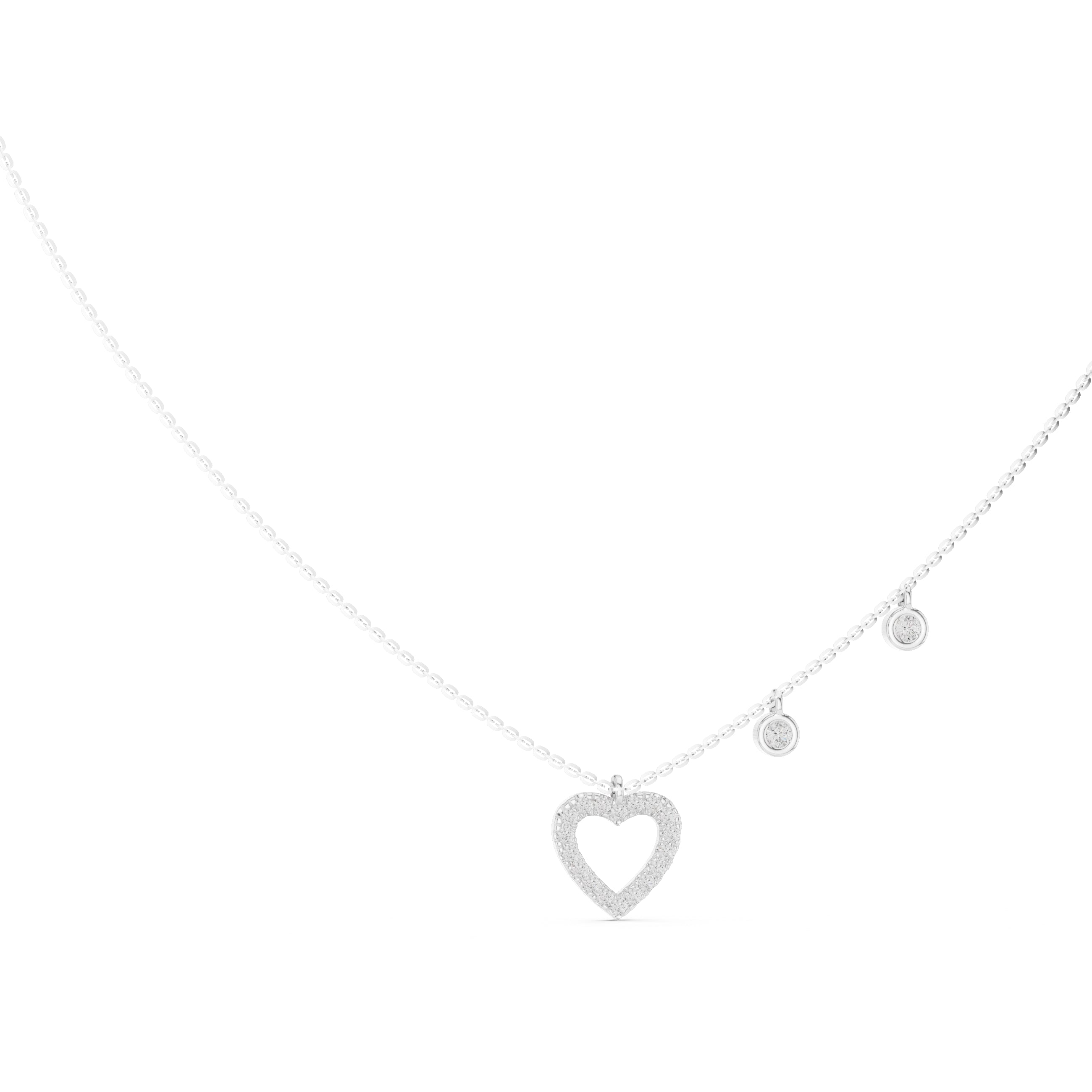 The Romance Drop Chain Pendant White Gold