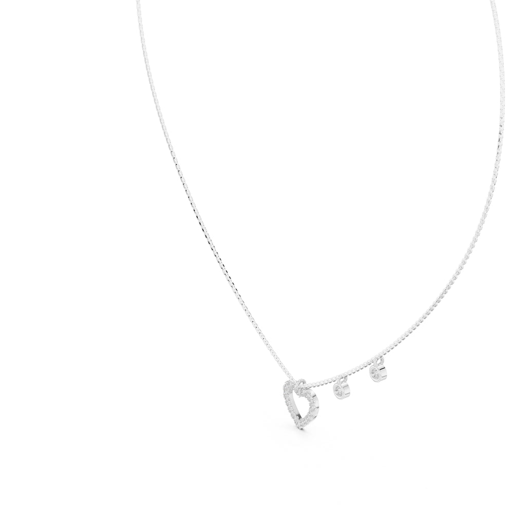 The Romance Drop Chain Pendant White Gold