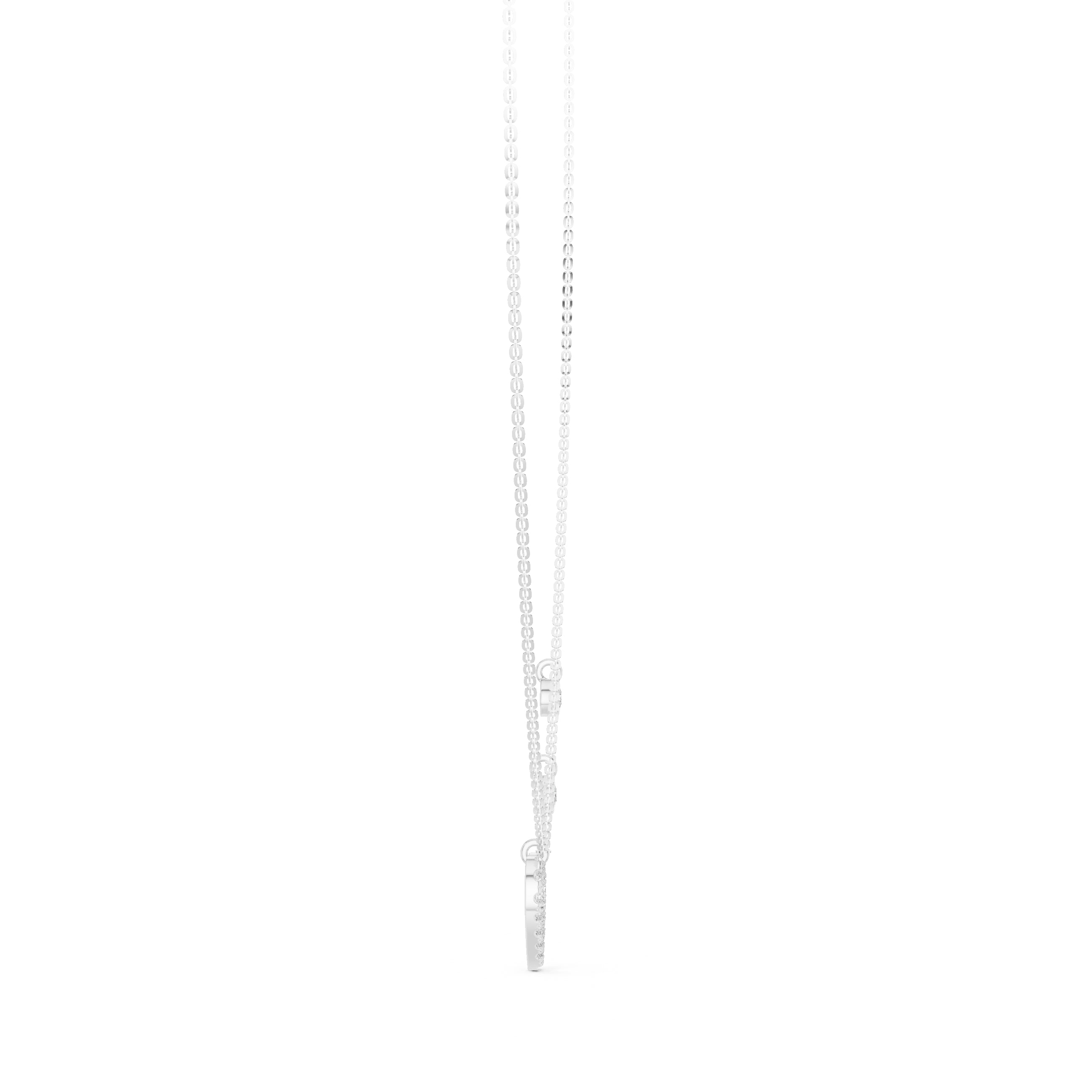 The Romance Drop Chain Pendant White Gold