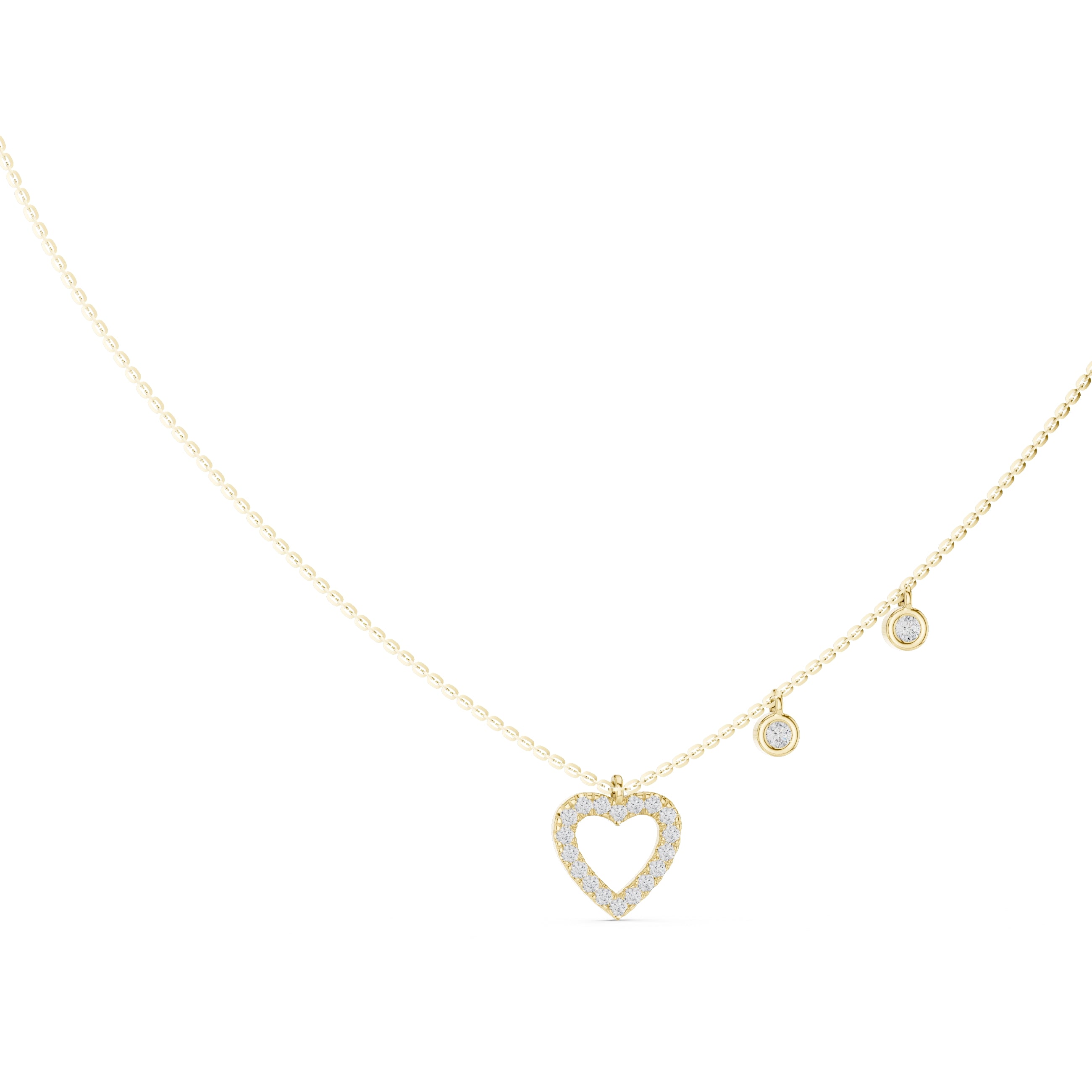 The Romance Drop Chain Pendant Yellow Gold