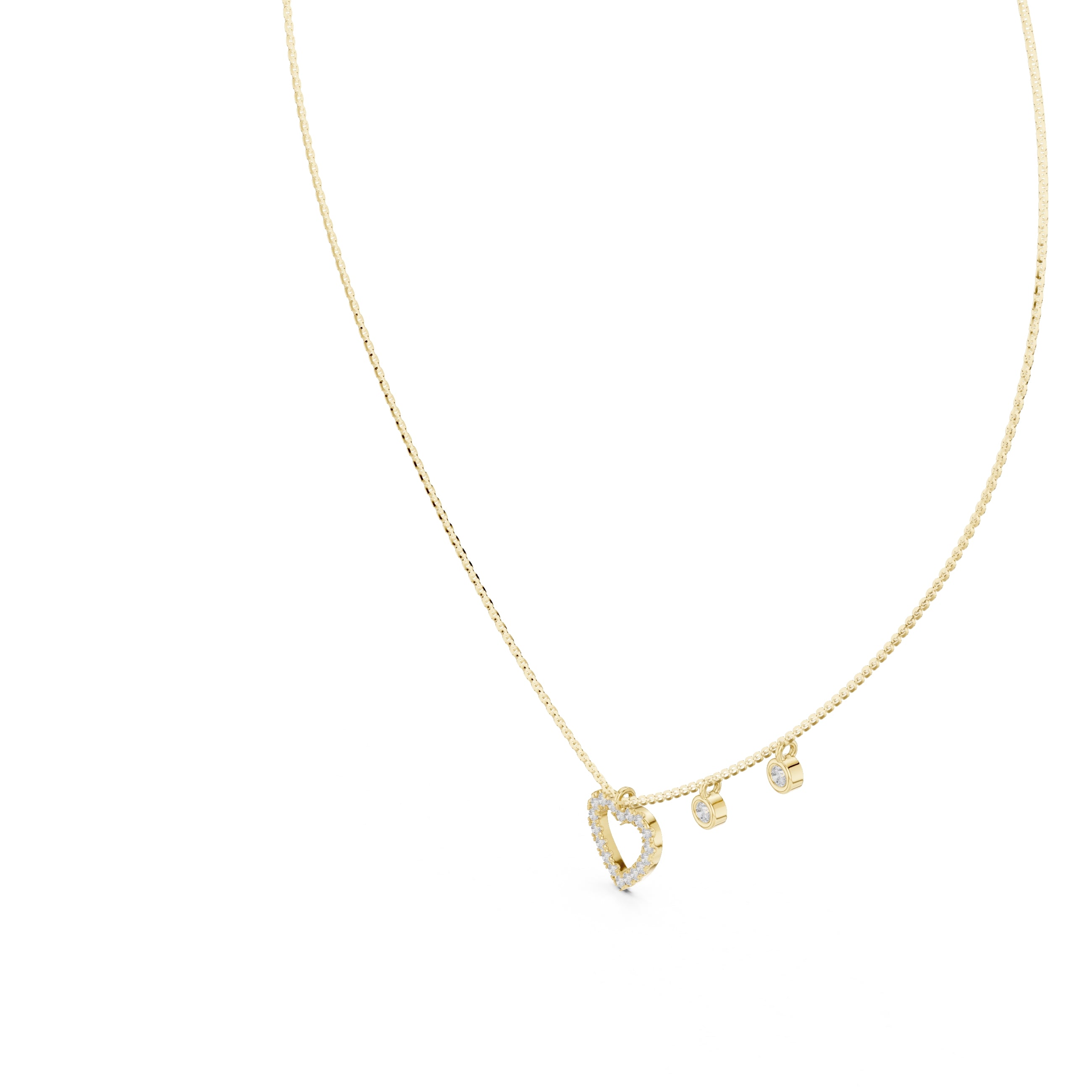 The Romance Drop Chain Pendant Yellow Gold