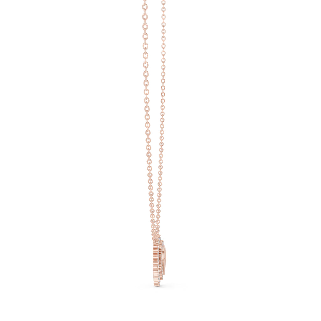 The Crown Pavé Heart Pendant Rose Gold