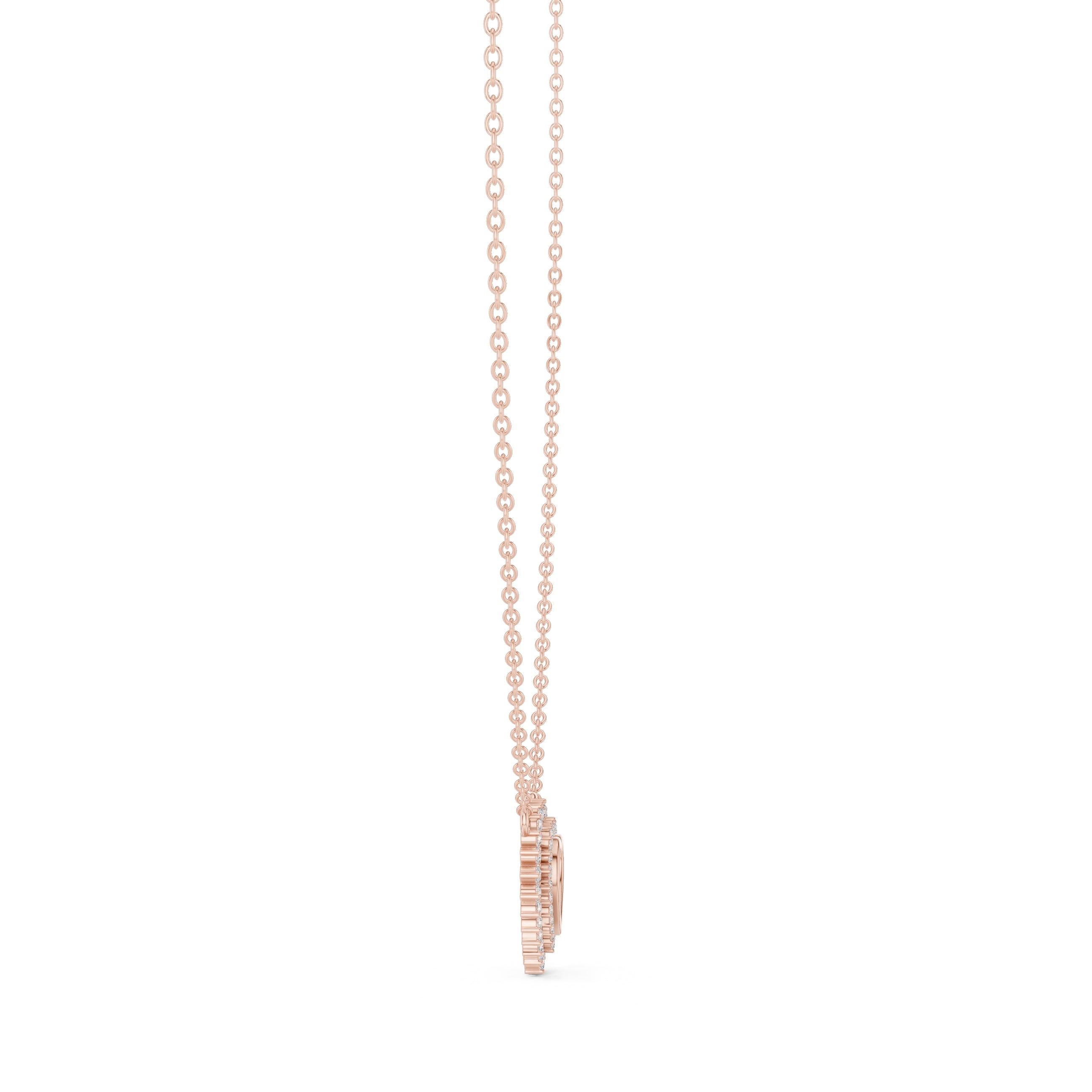 The Crown Pavé Heart Pendant Rose Gold