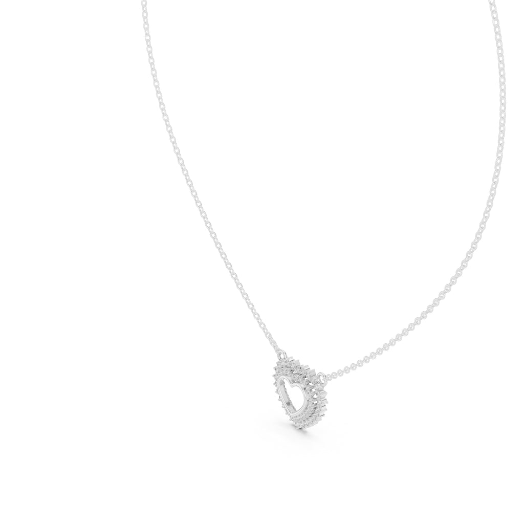 The Crown Pavé Heart Pendant White Gold