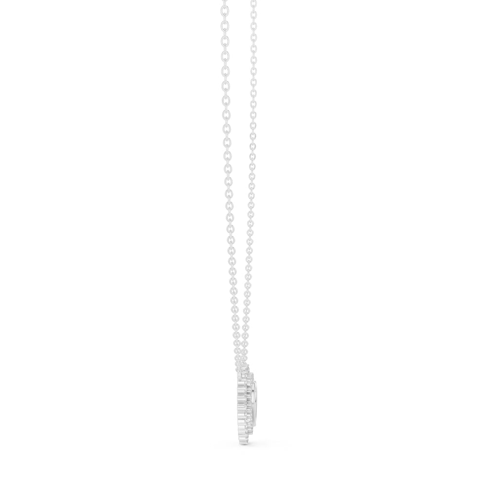 The Crown Pavé Heart Pendant White Gold