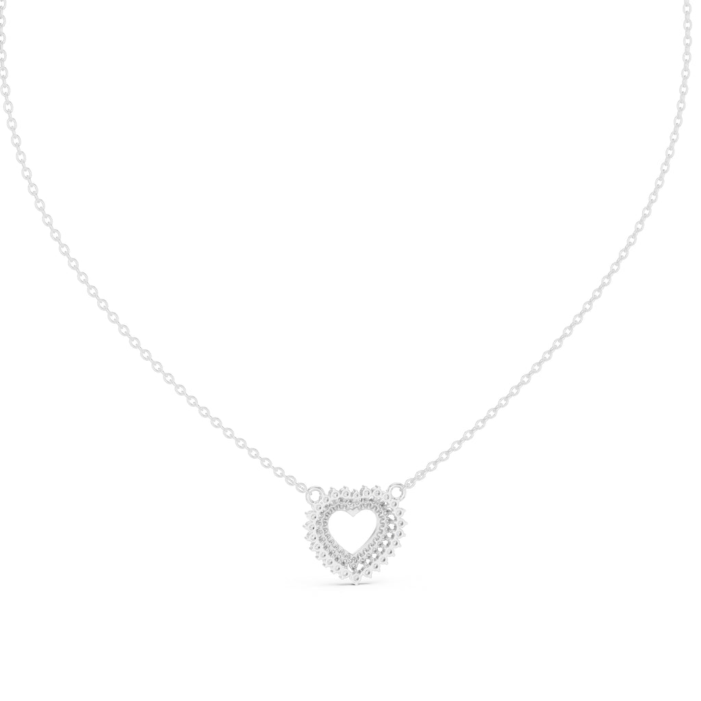 The Crown Pavé Heart Pendant White Gold
