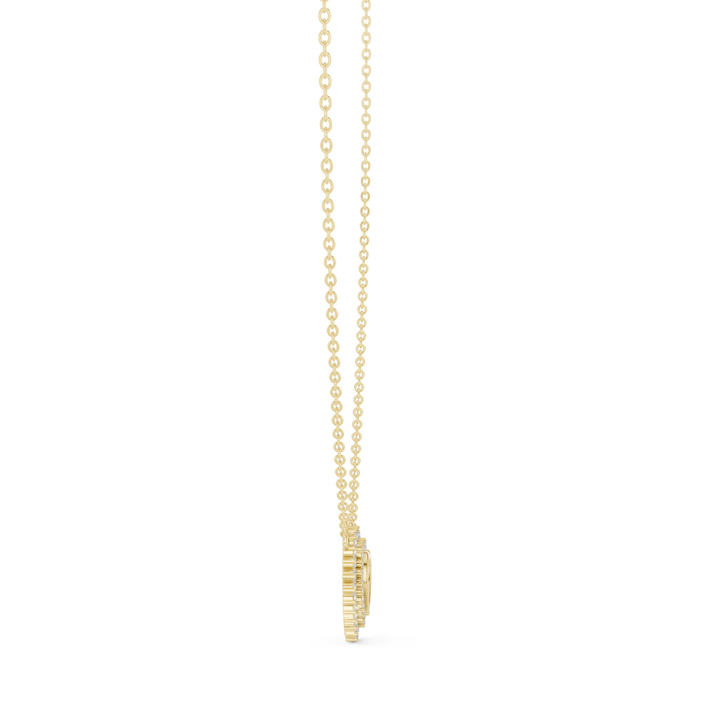 The Crown Pavé Heart Pendant Yellow Gold