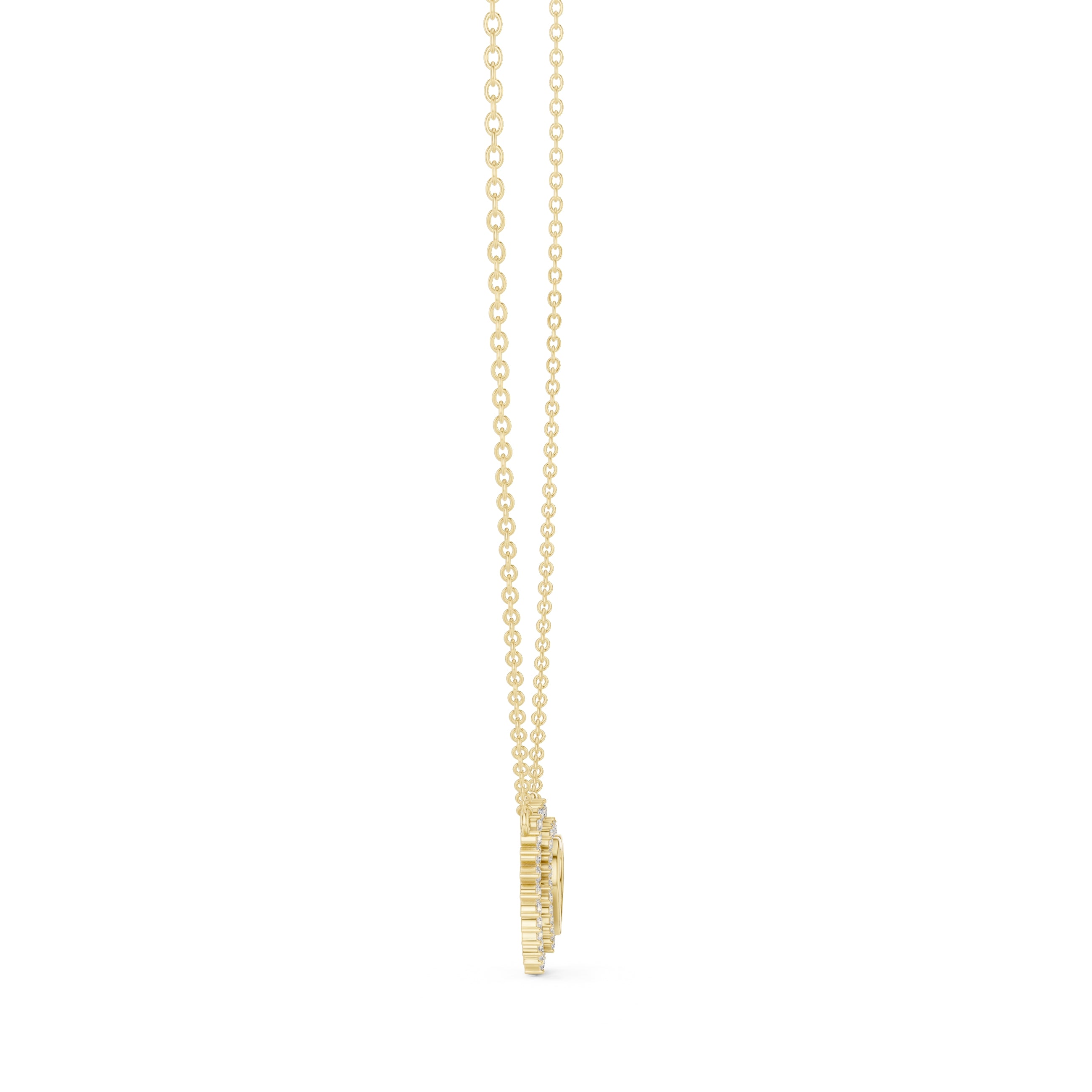 The Crown Pavé Heart Pendant Yellow Gold
