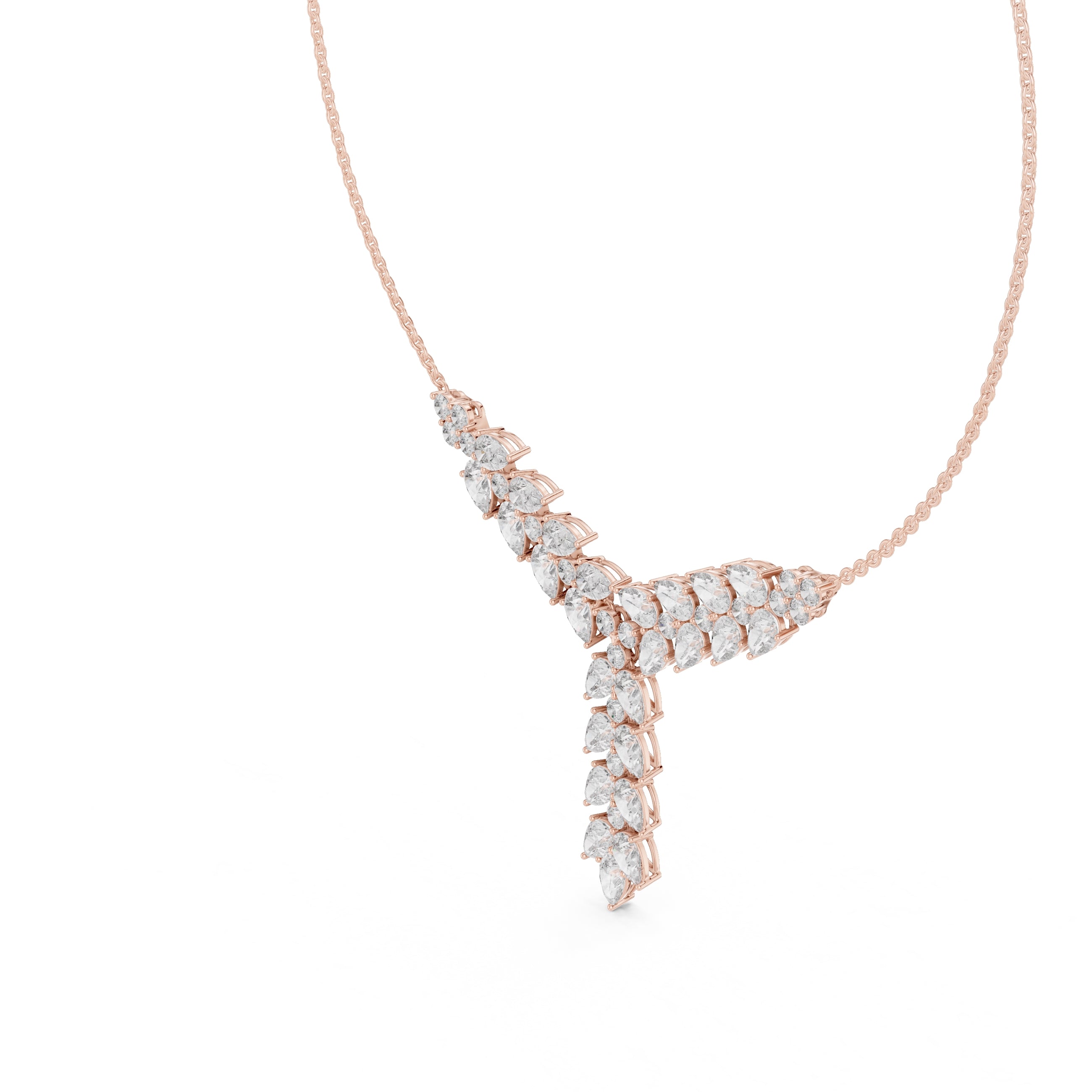 The Majesty Pear-Cut Collar Rose Gold